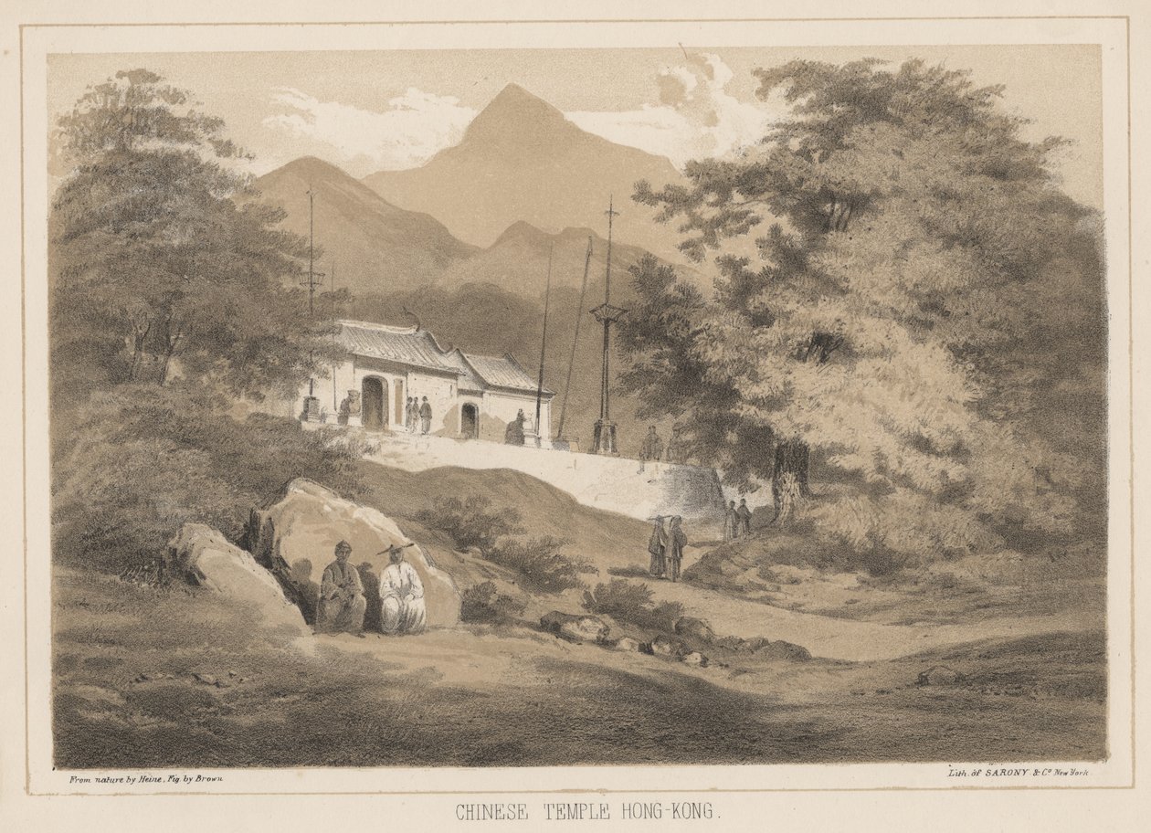 Kínai templom, Hongkong, 1855 alkotó: Wilhelm Joseph Heine