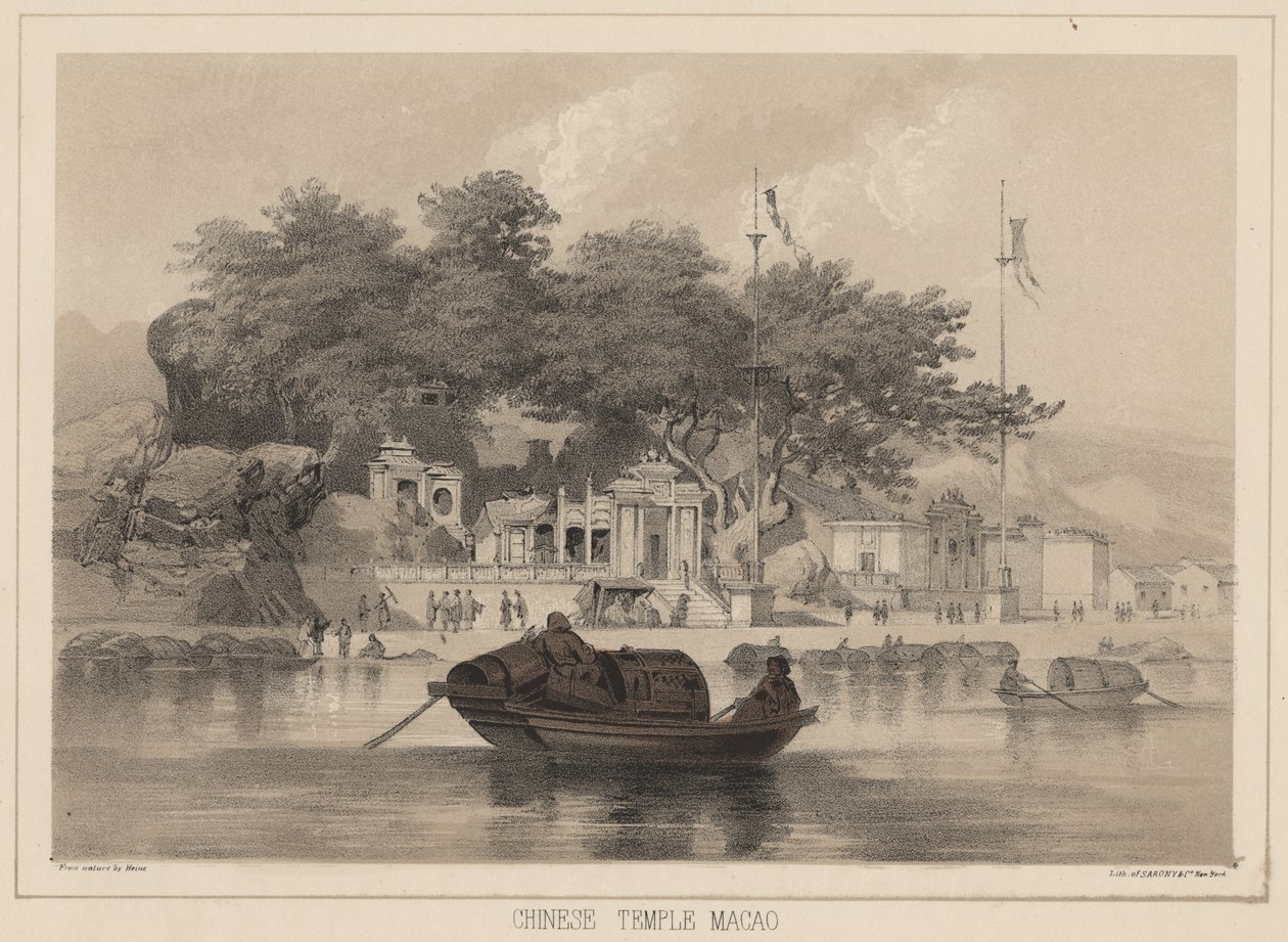 Kínai templom, Makaó, 1855 alkotó: Wilhelm Joseph Heine