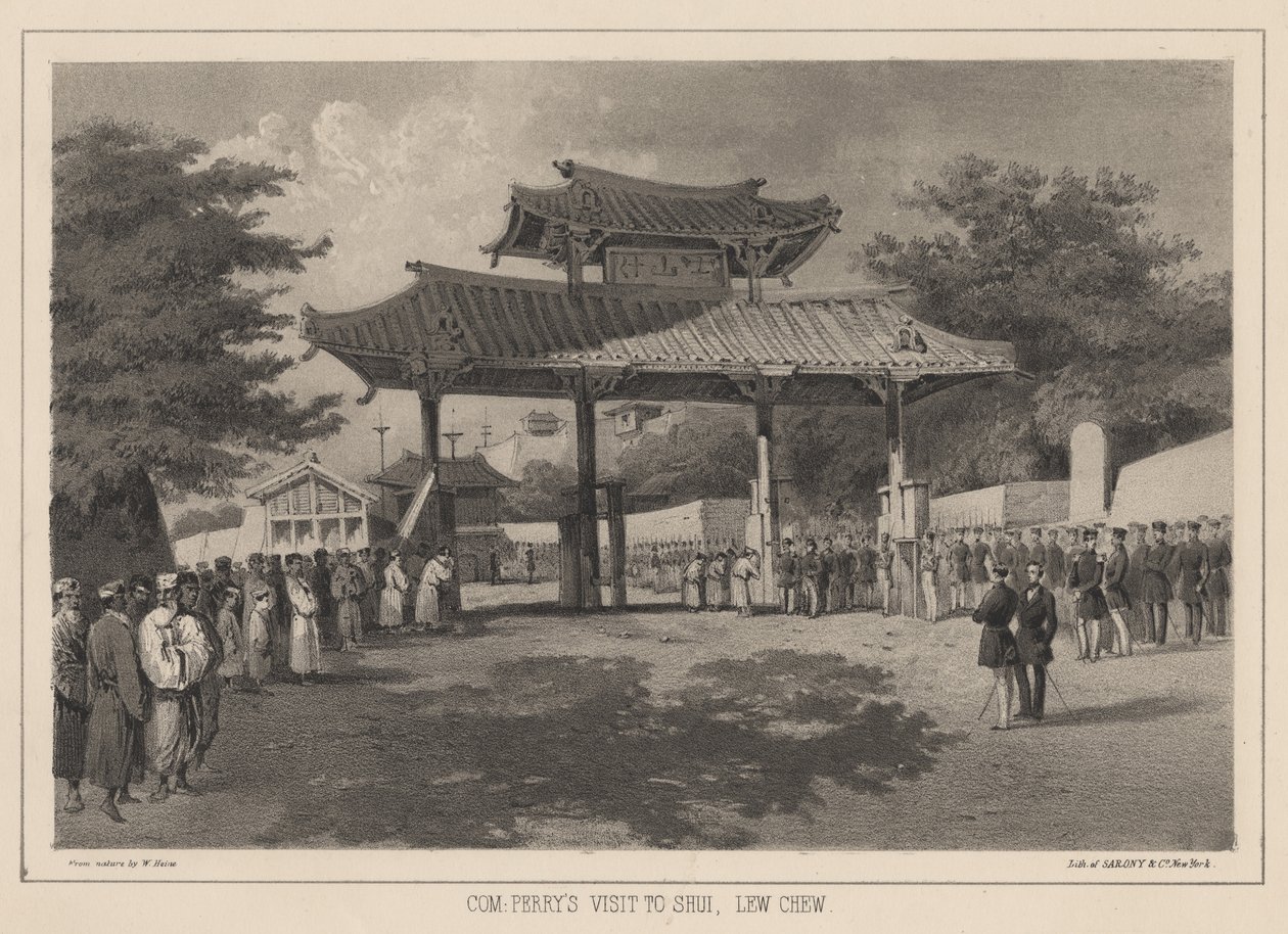 Com: Perry Shui látogatása, Lew Chew, 1855 alkotó: Wilhelm Joseph Heine