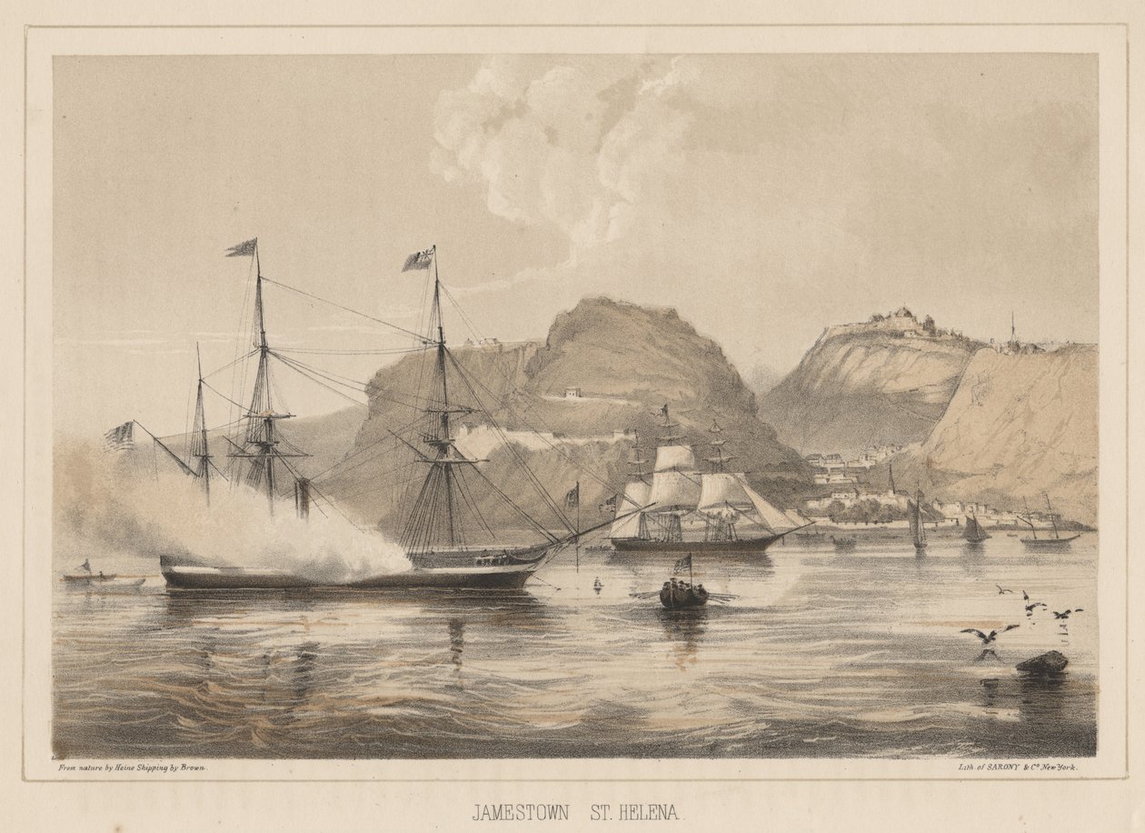 Jamestown, St. Helena, 1855 alkotó: Wilhelm Joseph Heine
