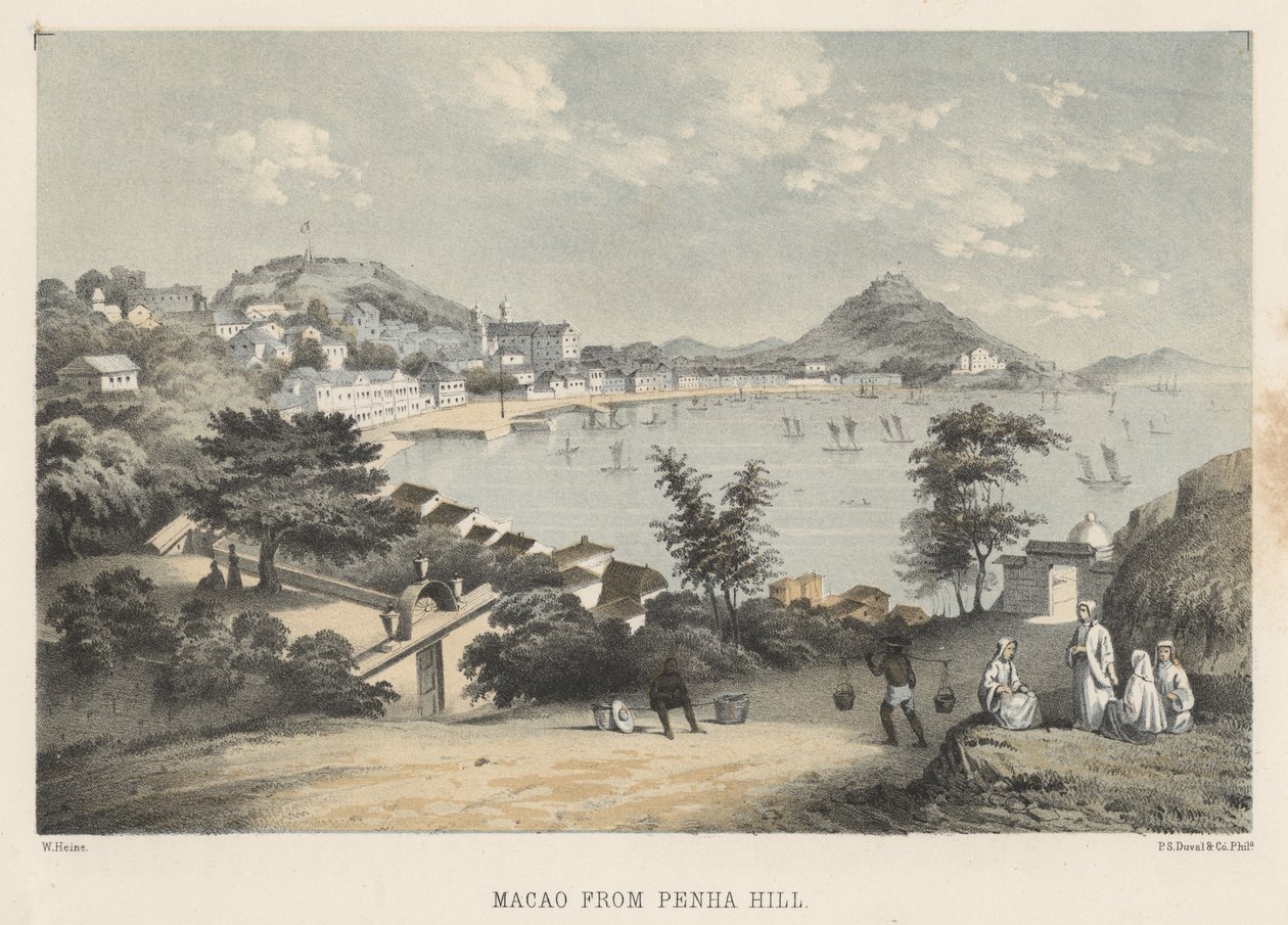 Makaó a Penha Hillről, 1855 alkotó: Wilhelm Joseph Heine
