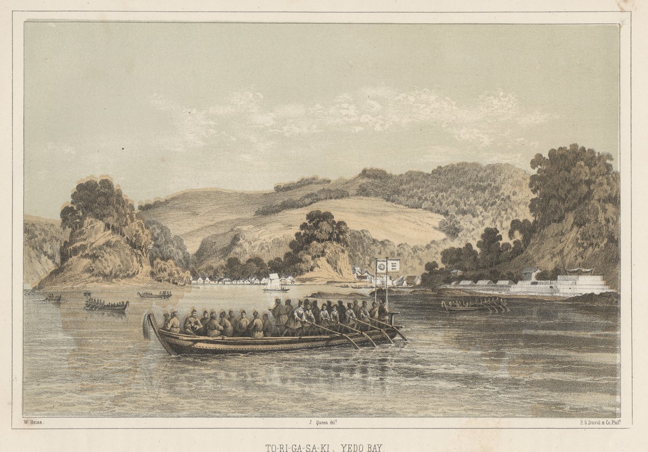 To-Ri-Ga-Sa-Ki, Yedo Bay, 1855 alkotó: Wilhelm Joseph Heine