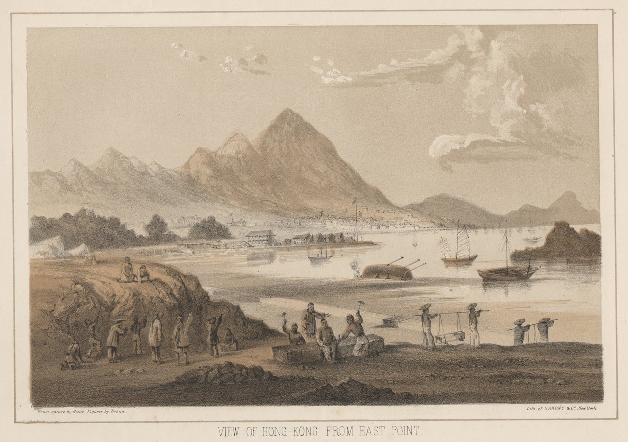 Hongkong kilátása az East Pointból, 1855 alkotó: Wilhelm Joseph Heine