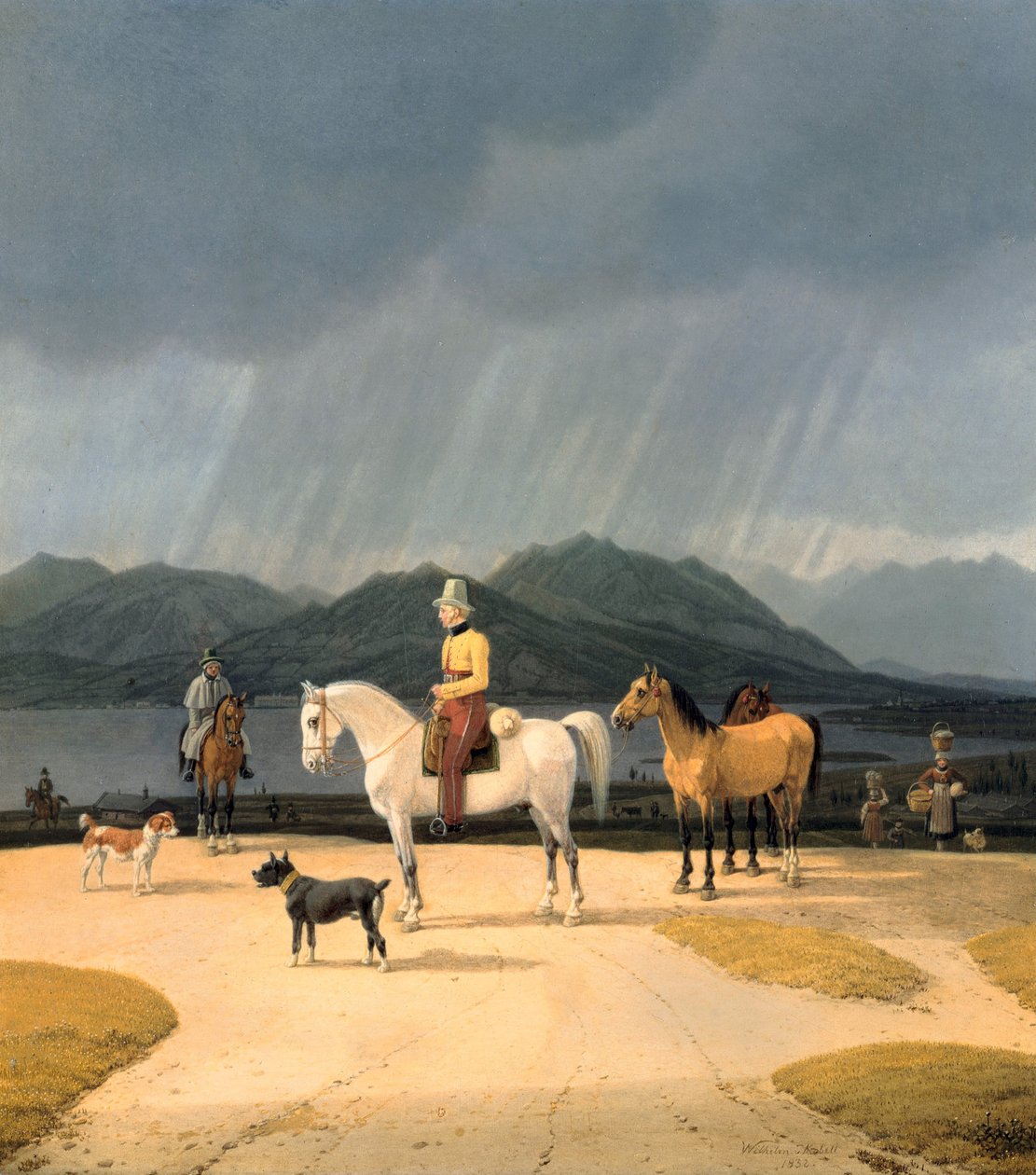 Lovasok a Tegernsee-nél, 1832 alkotó: Wilhelm Kobell Ritter von
