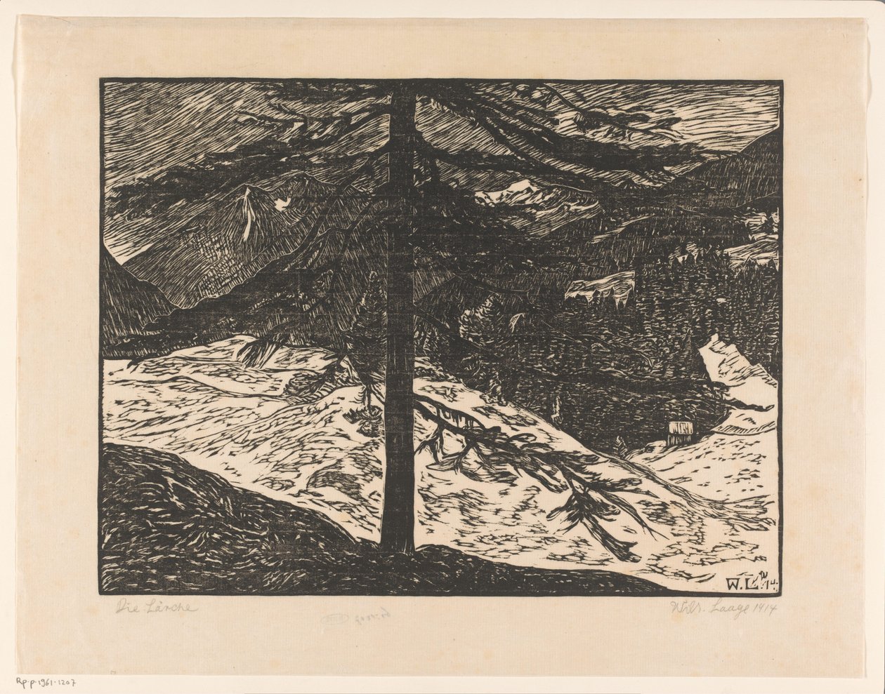 A vörösfenyő (eredeti cím az objektumon) alkotó: Wilhelm Laage (signed by artist)