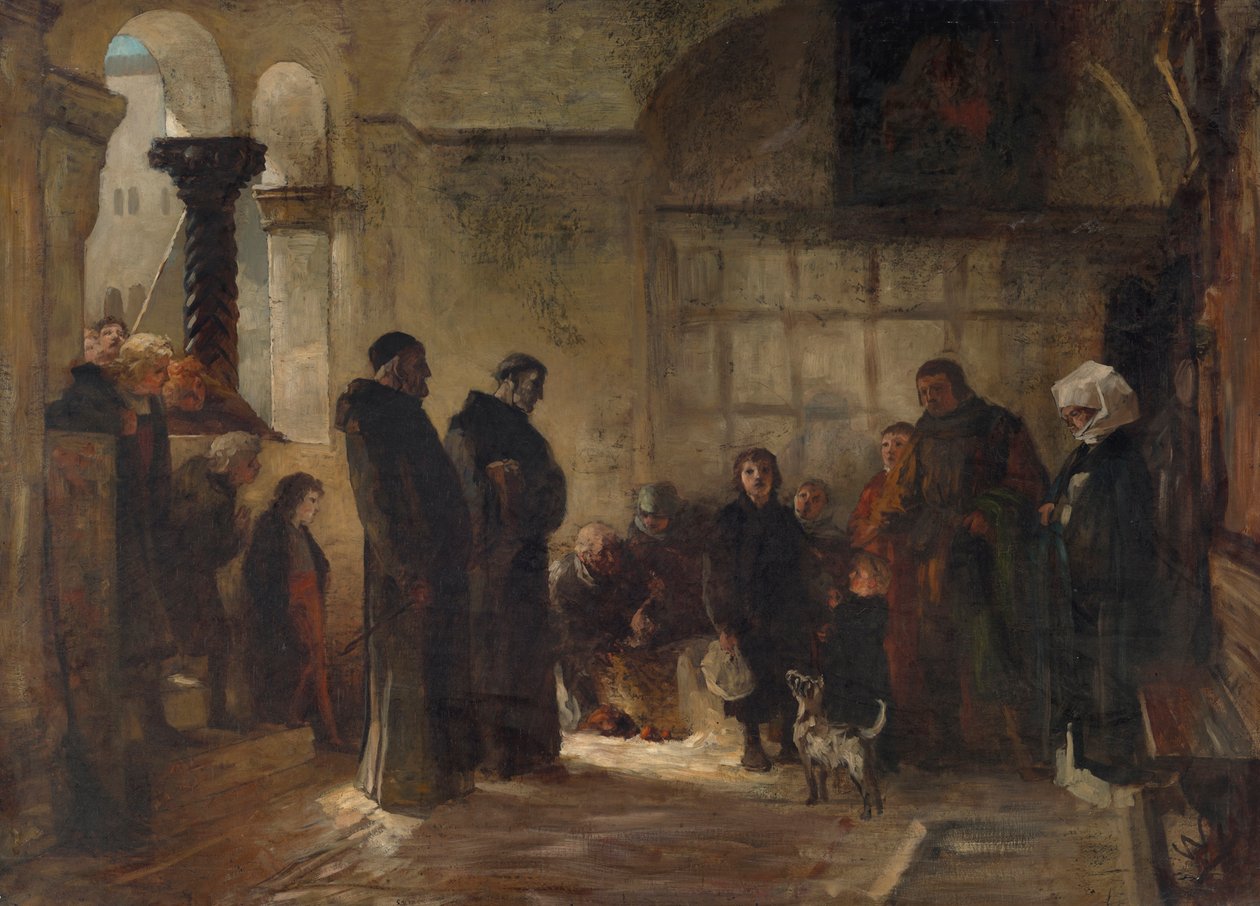 Luther belépése a kolostori iskolába alkotó: Wilhelm Lindenschmit der Jüngere