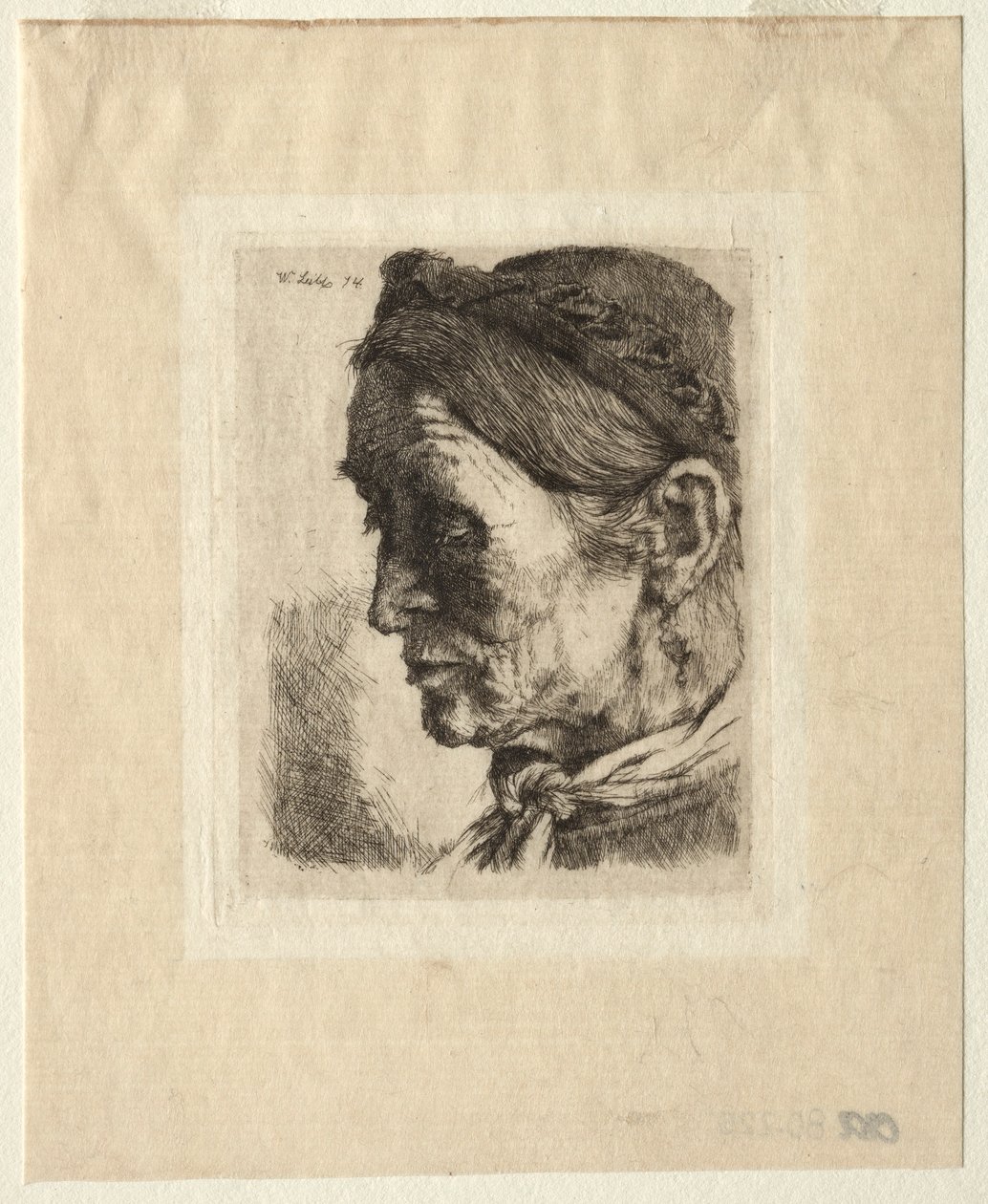 Parasztasszony feje, 1874. alkotó: Wilhelm Maria Hubertus Leibl