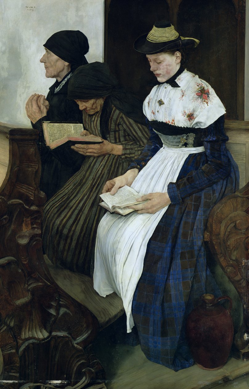 Három nő a templomban, 1882 alkotó: Wilhelm Maria Hubertus Leibl