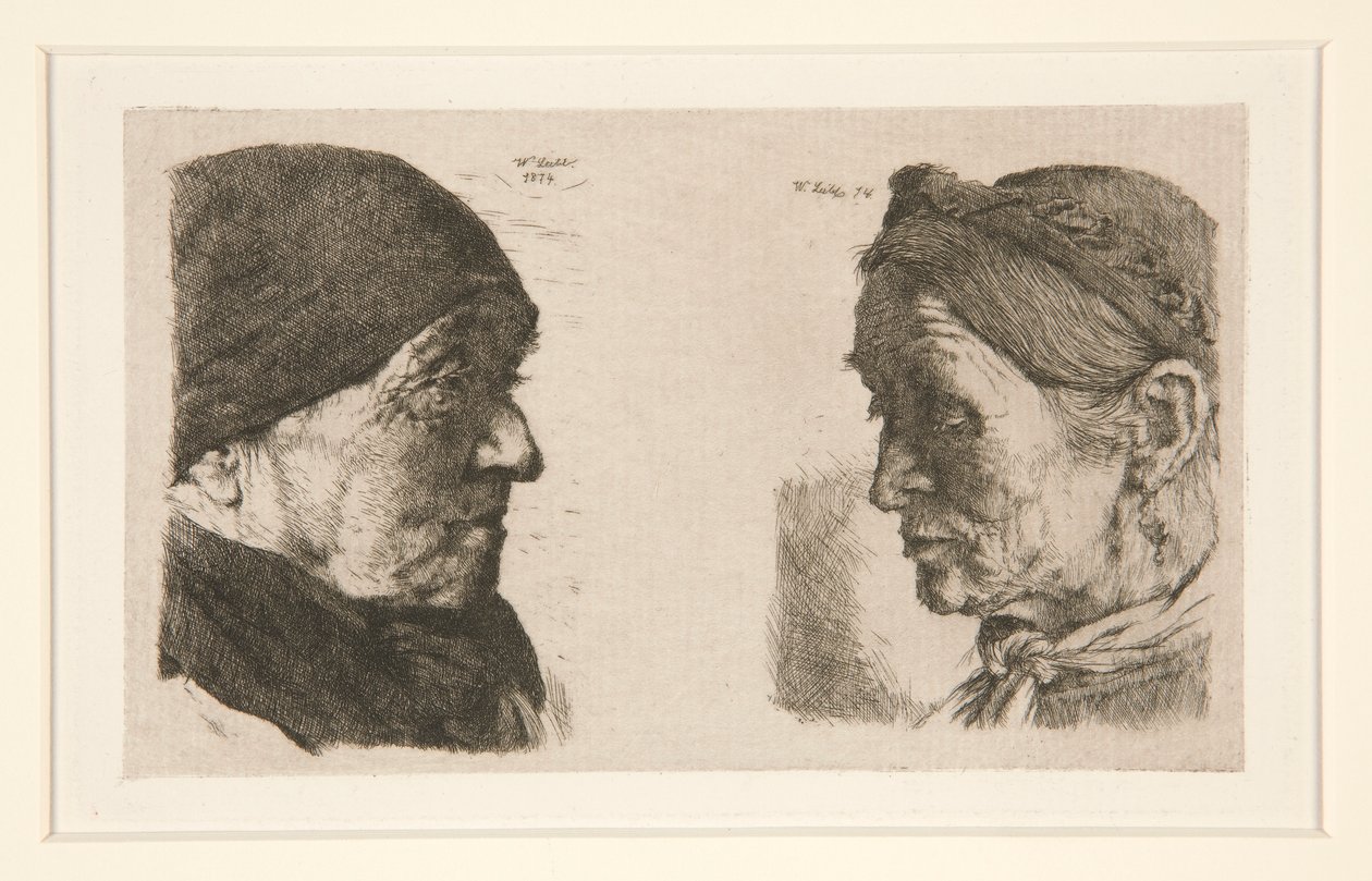 Untitled [tanulmány két fejről] alkotó: Wilhelm Maria Hubertus Leibl