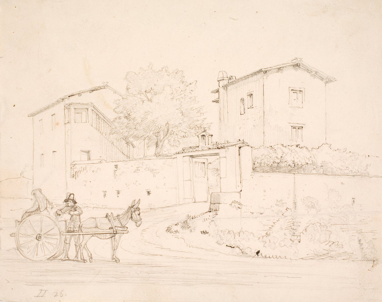 Szamárkocsi a Porta del Popolo előtt alkotó: Wilhelm Marstrand