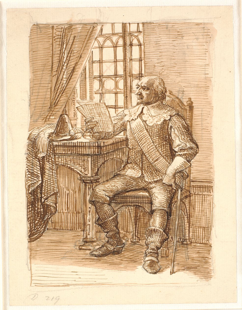Nemes Chr. 4. ideje leül és levelet olvas alkotó: Wilhelm Marstrand