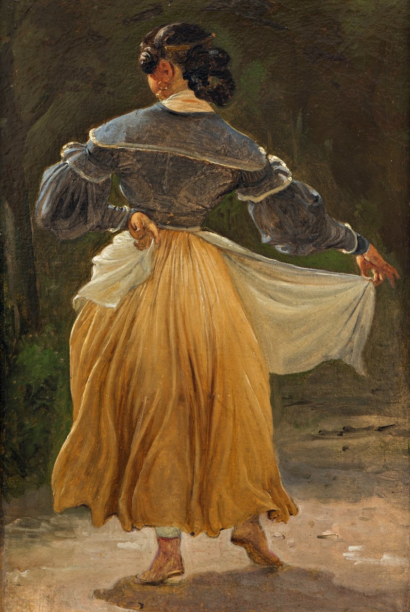 Táncoló római nő, 1838 előtt (olaj, kártya) alkotó: Wilhelm Marstrand