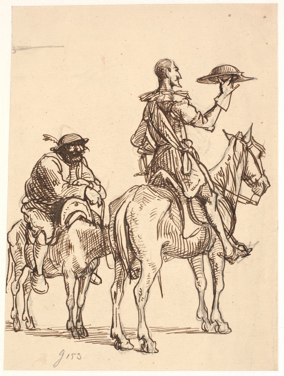 Don Quijote fontolóra veszi a sisakját alkotó: Wilhelm Marstrand