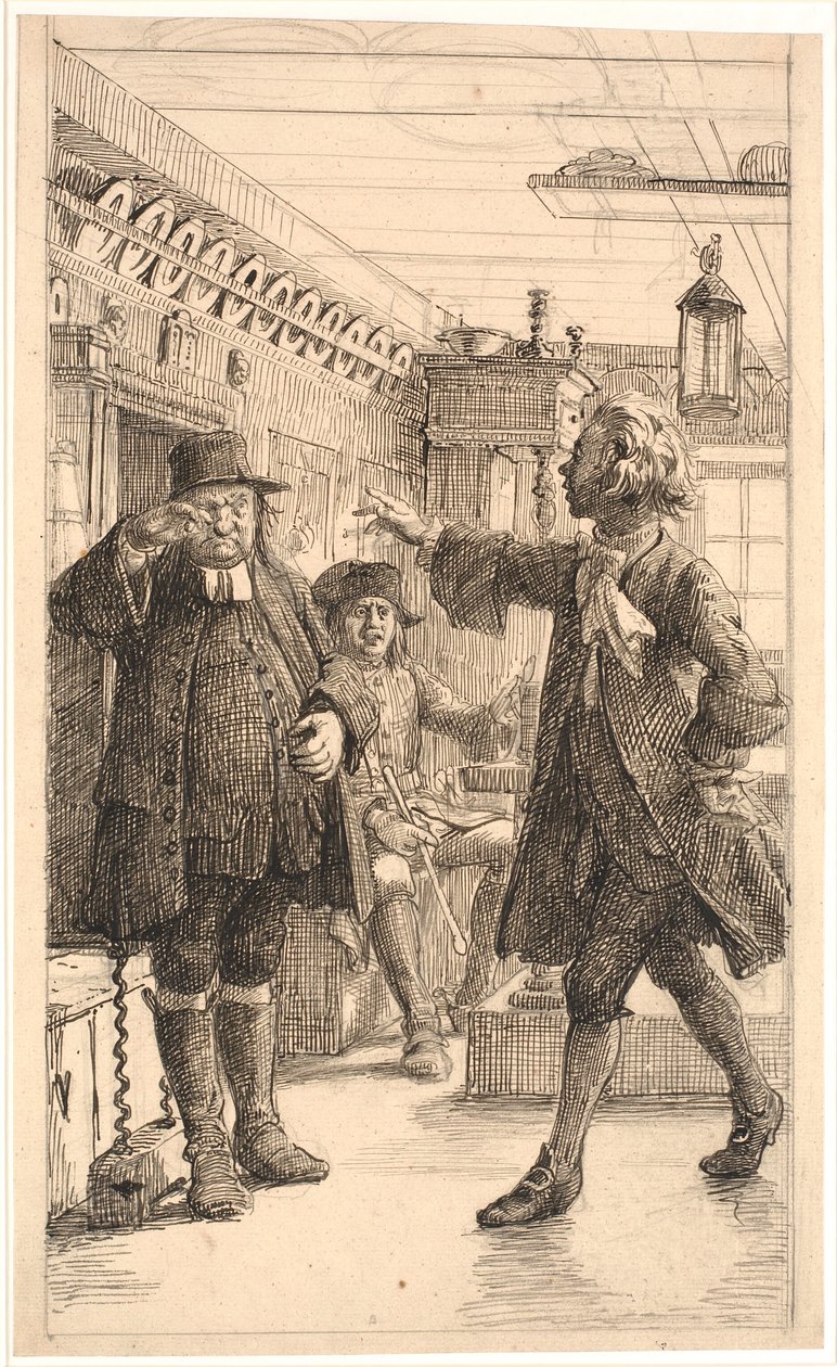 Erasmus Montanus bizonyítja, hogy Per Degn egy kakas alkotó: Wilhelm Marstrand