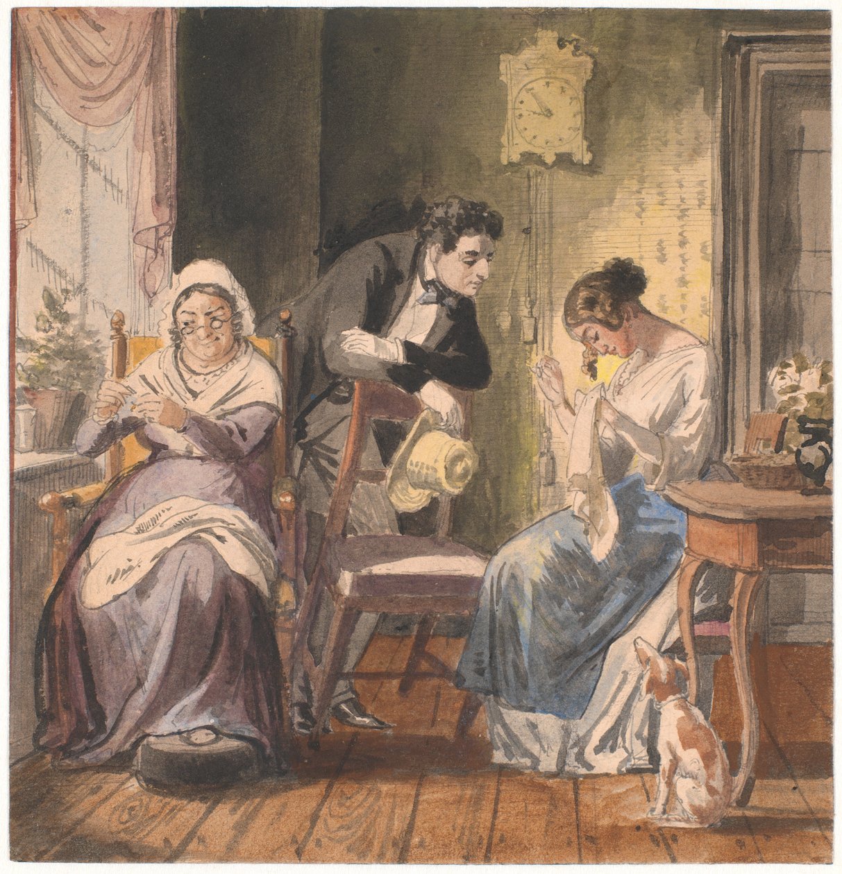 Látogatás (látogatás a mindennapi életből) alkotó: Wilhelm Marstrand