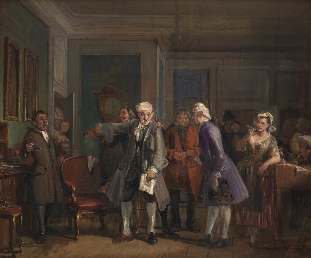 Ludvig Holberg "Den Stundesløse" című művéből, I. felvonás, 6. jelenet alkotó: Wilhelm Marstrand