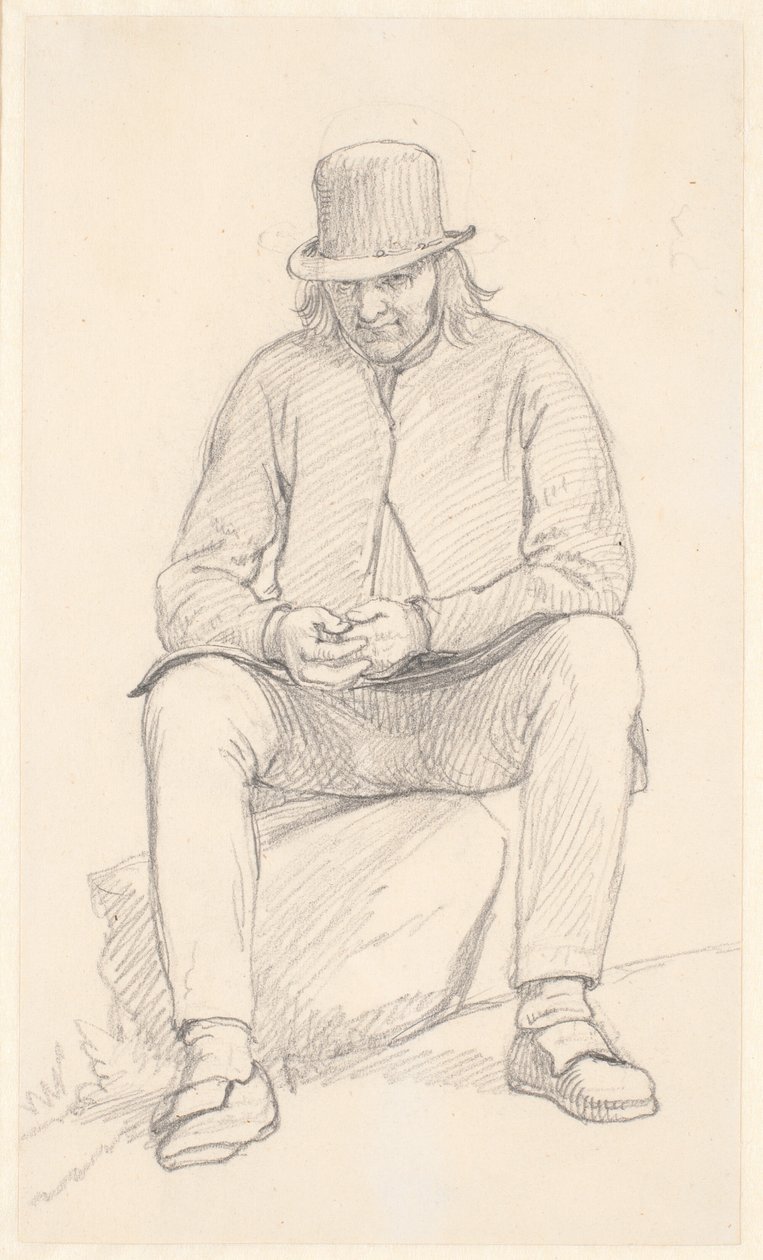 Öreg svéd farmer, ül egy kövön alkotó: Wilhelm Marstrand