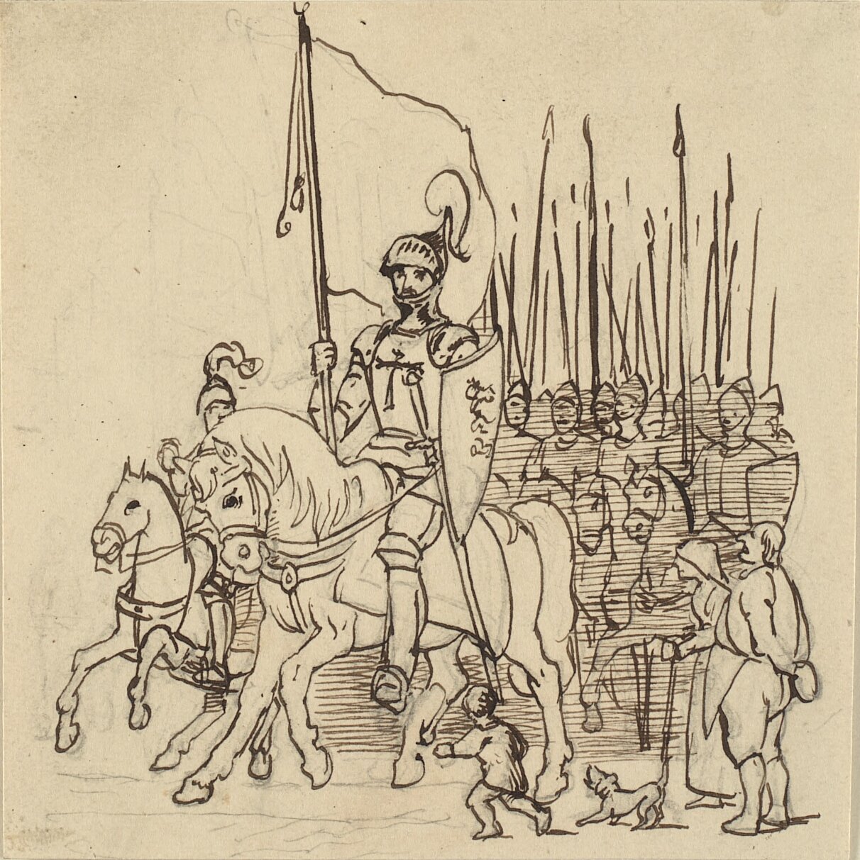 Holger Danske lovasai élén alkotó: Wilhelm Marstrand