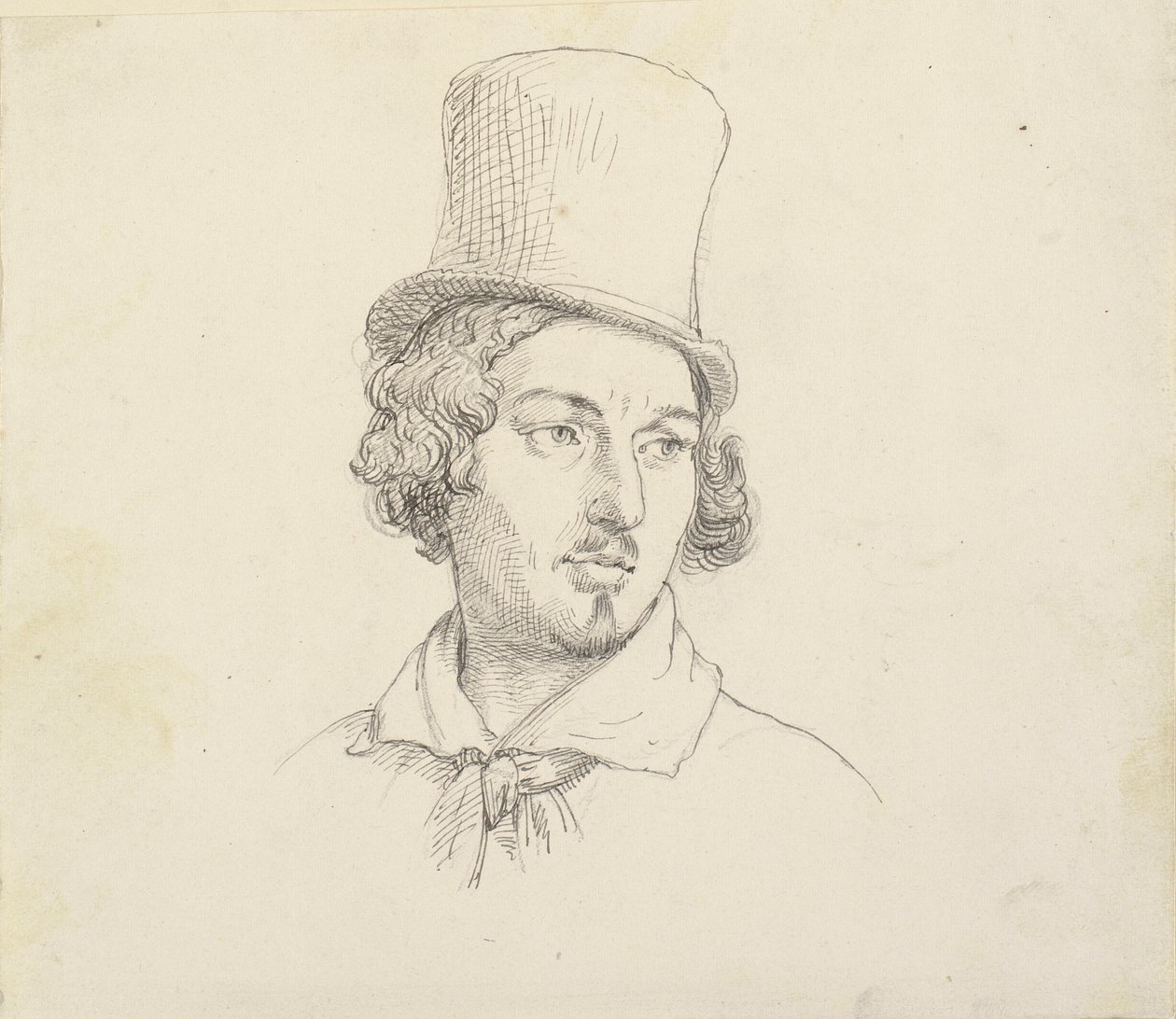 Férfi feje cilinderrel alkotó: Wilhelm Marstrand