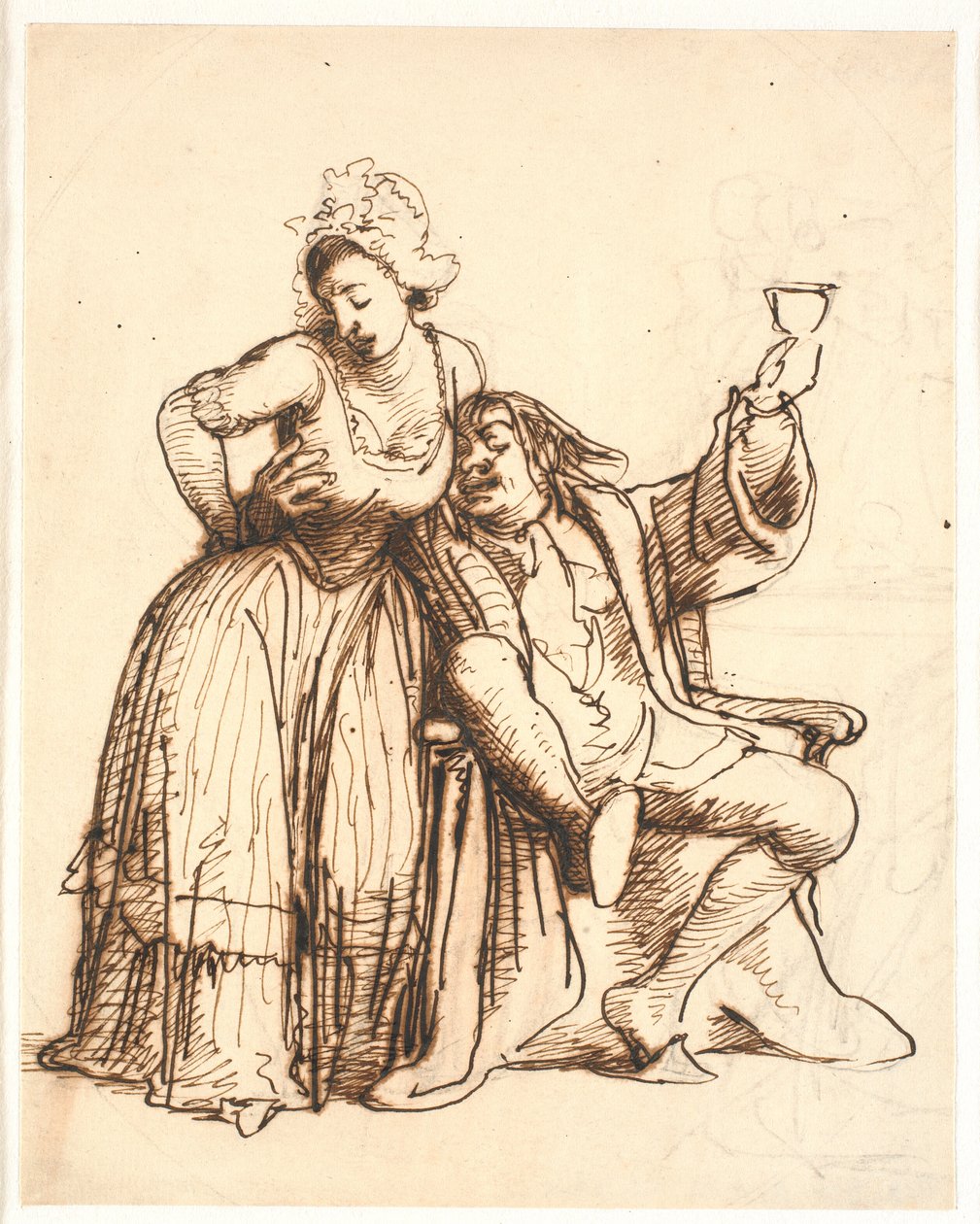 Jeppe és a lovastiszt felesége alkotó: Wilhelm Marstrand