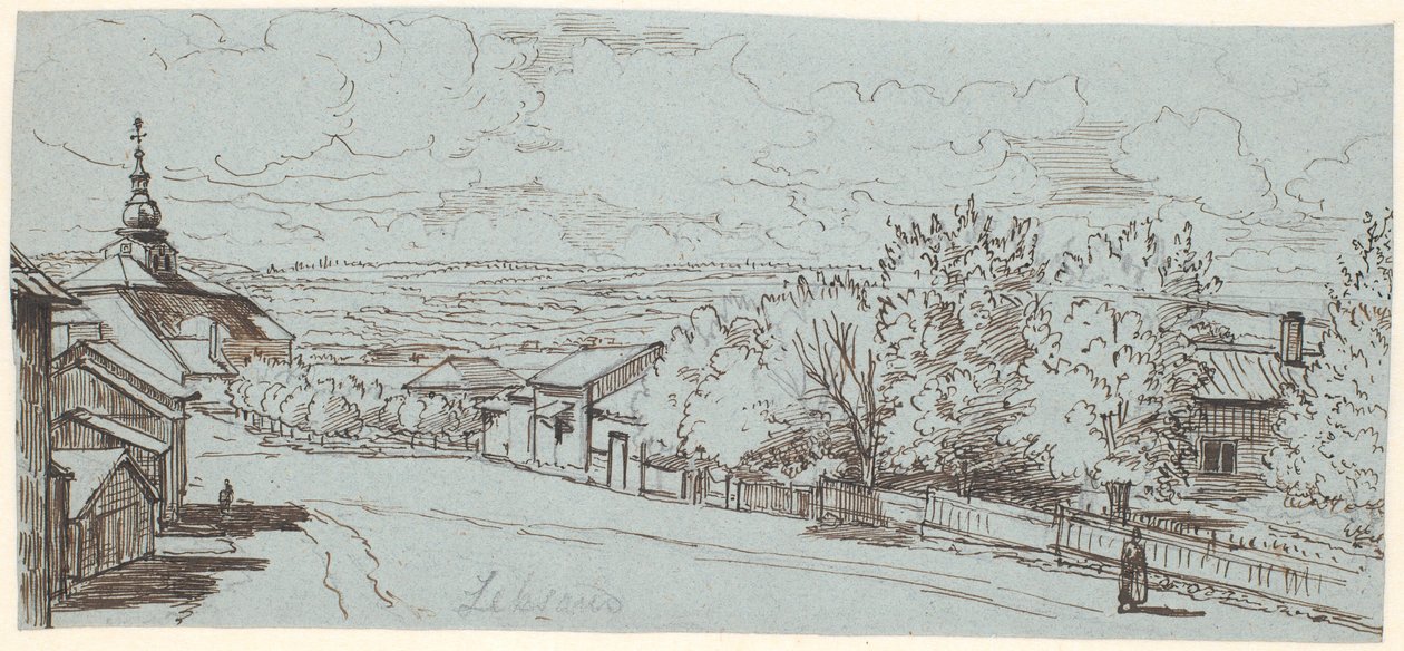 Az országút a dalarne-i Leksand templomhoz alkotó: Wilhelm Marstrand