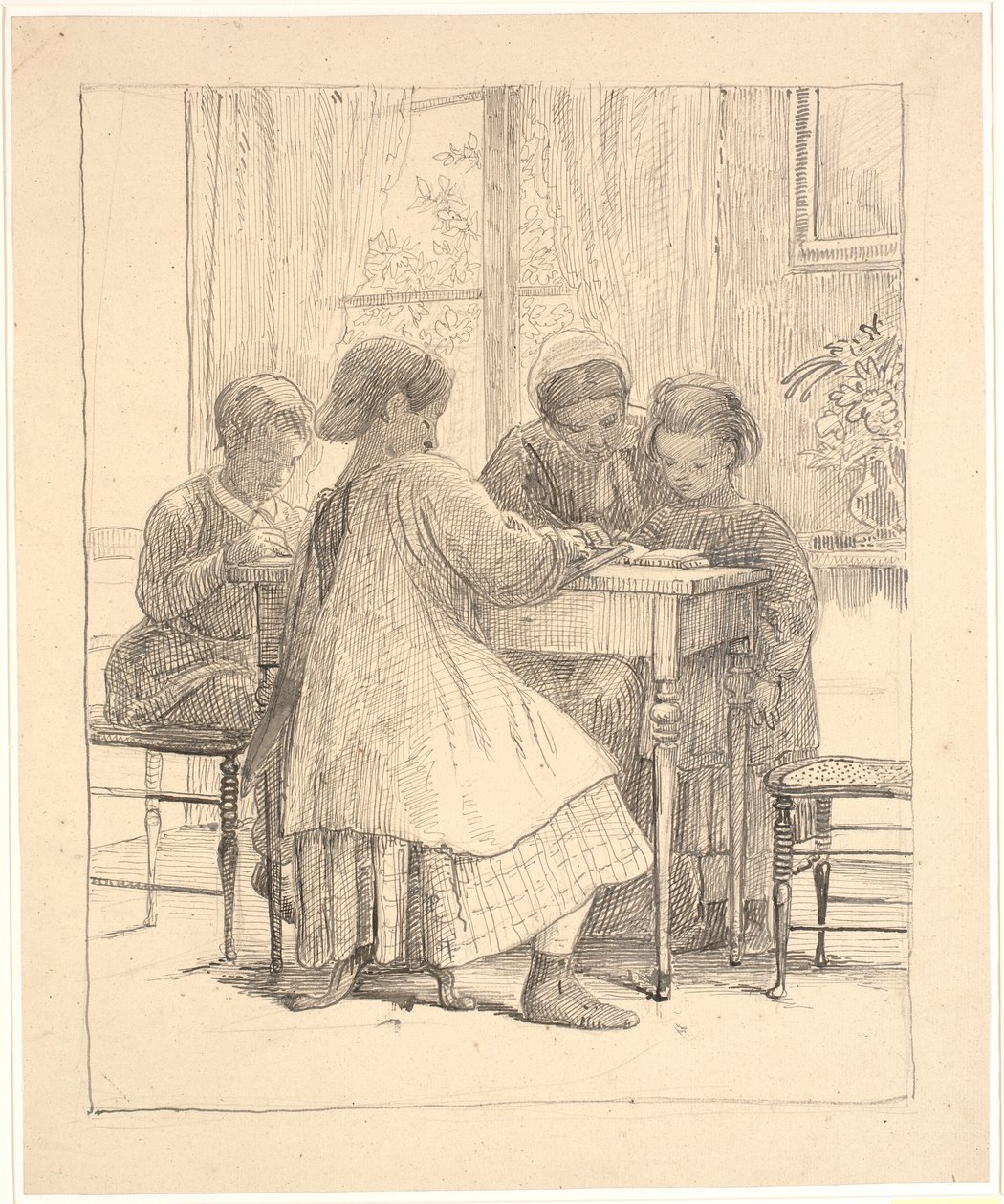Házi feladat olvasása alkotó: Wilhelm Marstrand