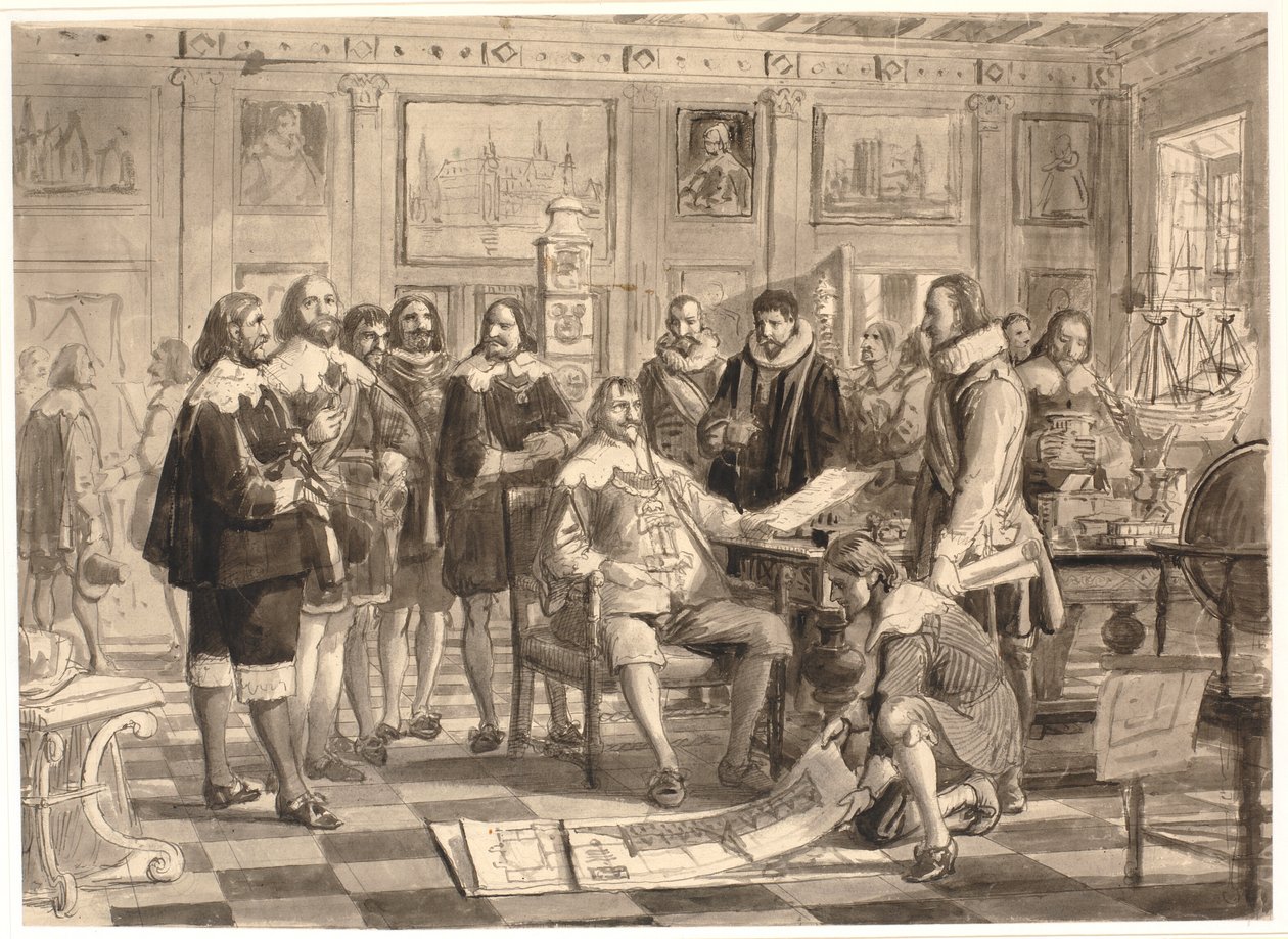 A tőzsde tervét Chr. 4. a rosenborgi közönségteremben alkotó: Wilhelm Marstrand