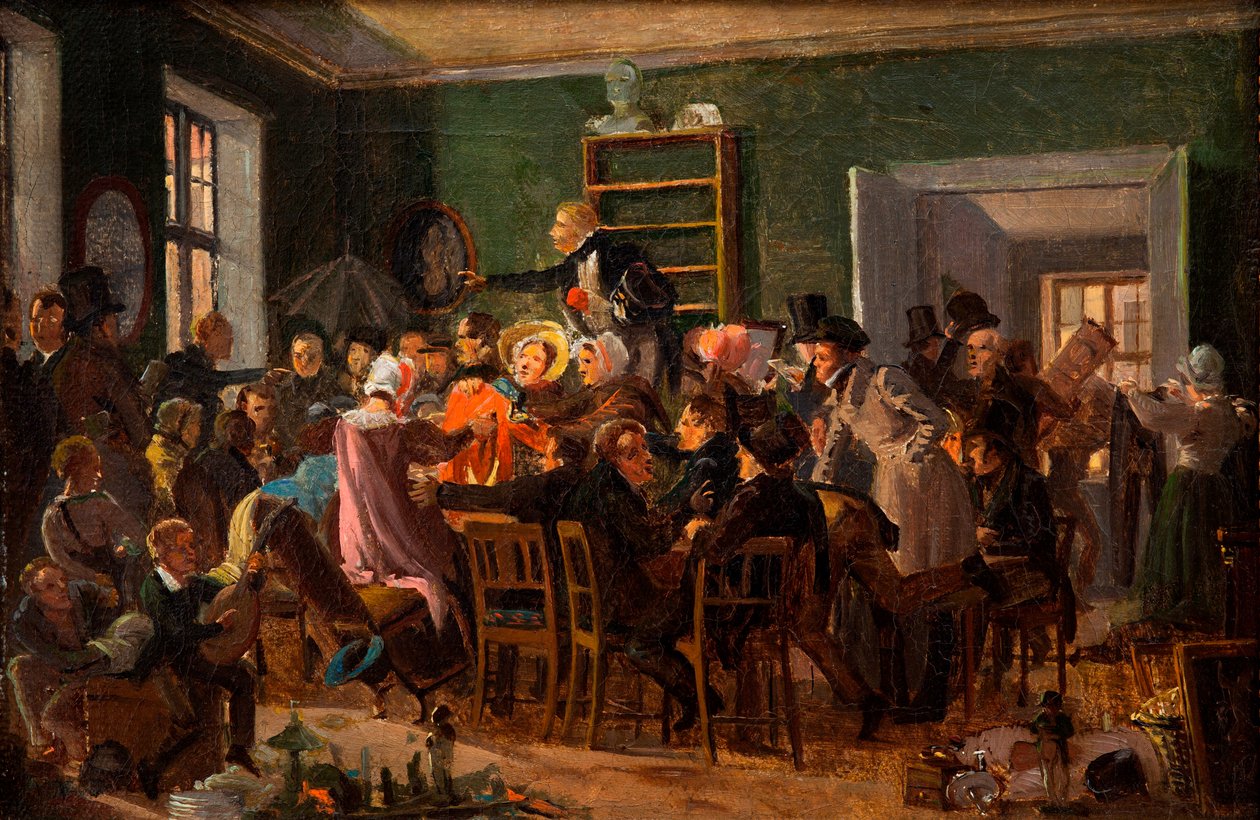 Jelenet egy árverésről alkotó: Wilhelm Marstrand