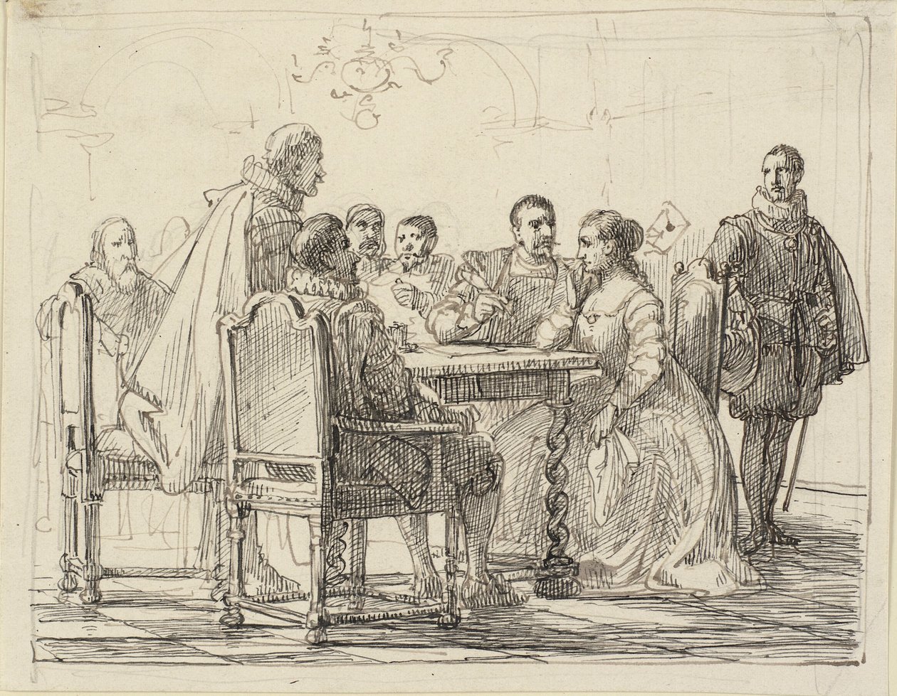 Társasági jelenet, Chr. IV ideje alkotó: Wilhelm Marstrand