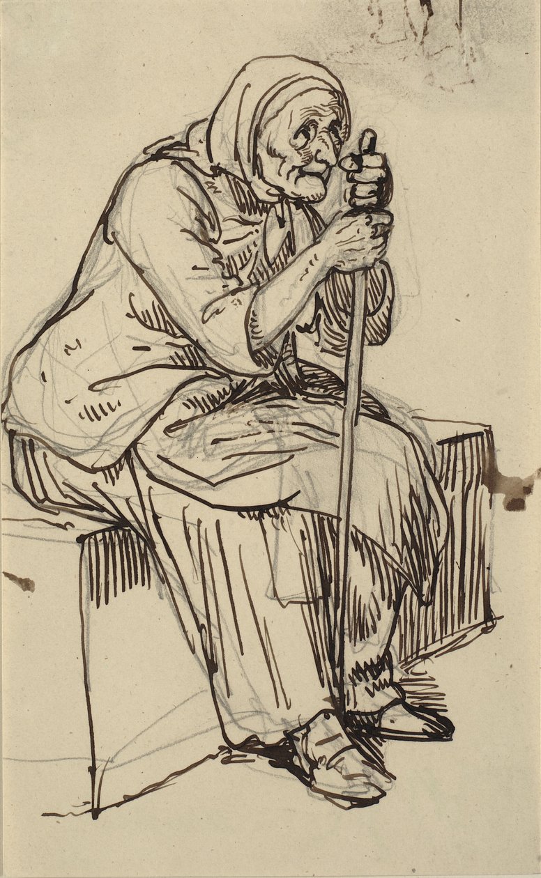 Ülő öregasszony alkotó: Wilhelm Marstrand