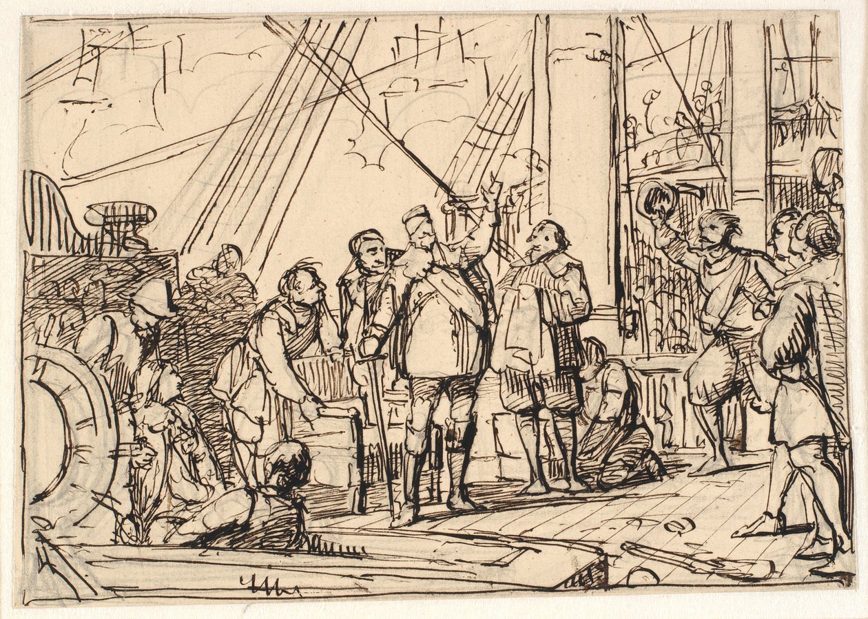 Piszkozat a festményhez Chr. 4. kápolnája Roskildében "Chr. 4. on the Trinity" alkotó: Wilhelm Marstrand
