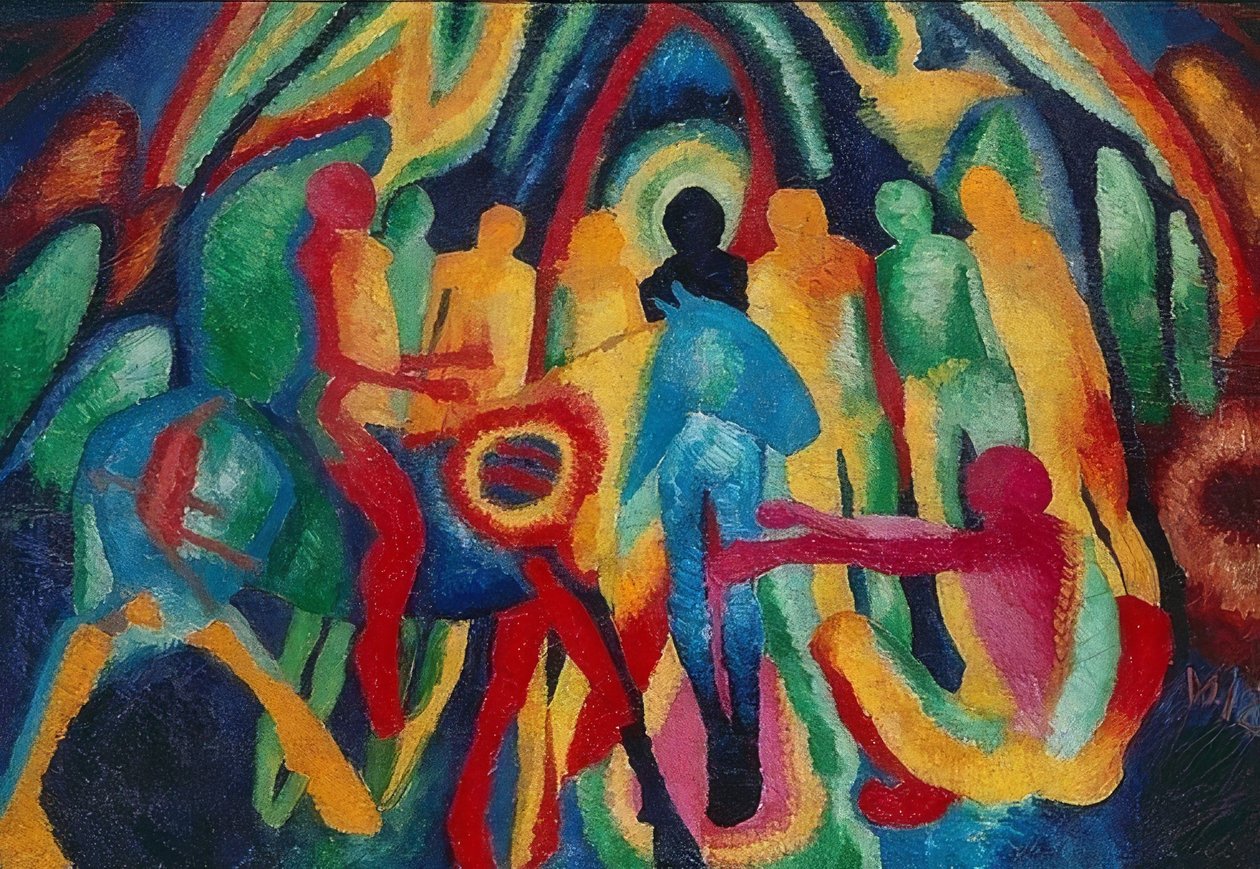 Belépés Jeruzsálembe. 1912 alkotó: Wilhelm Morgner