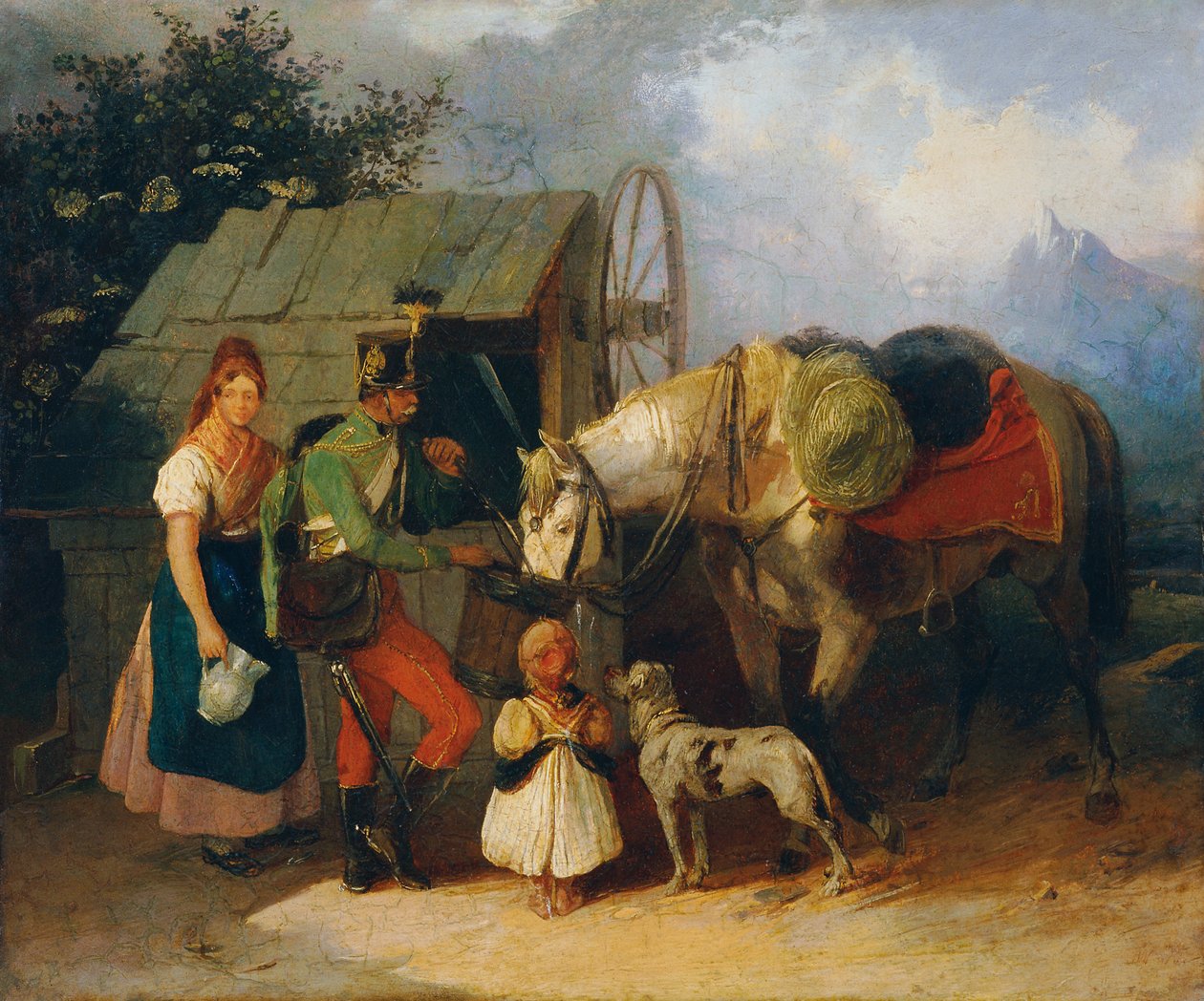 Husar am Brunnen alkotó: Wilhelm Richter