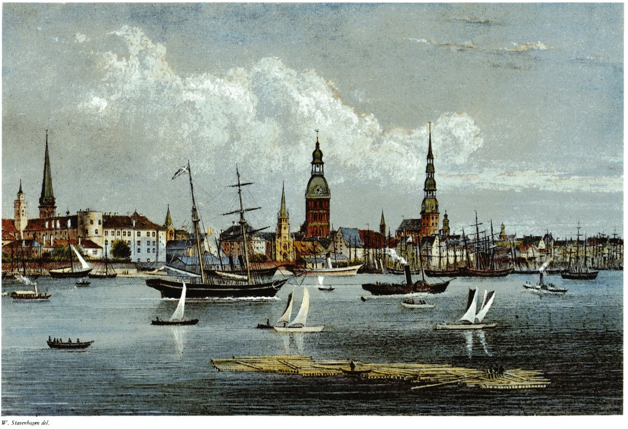 Riga látképe, 1855 körül alkotó: Wilhelm Siegfried Stavenhagen