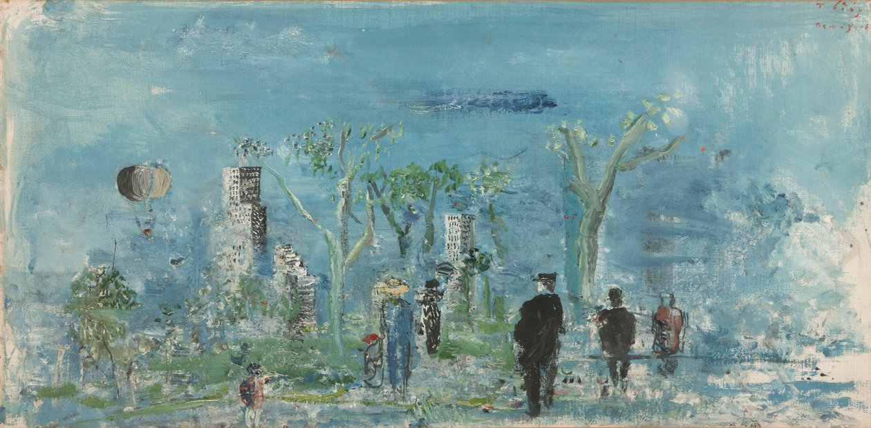Central Park, New York (olaj, vászon) alkotó: Wilhelm Thoeny