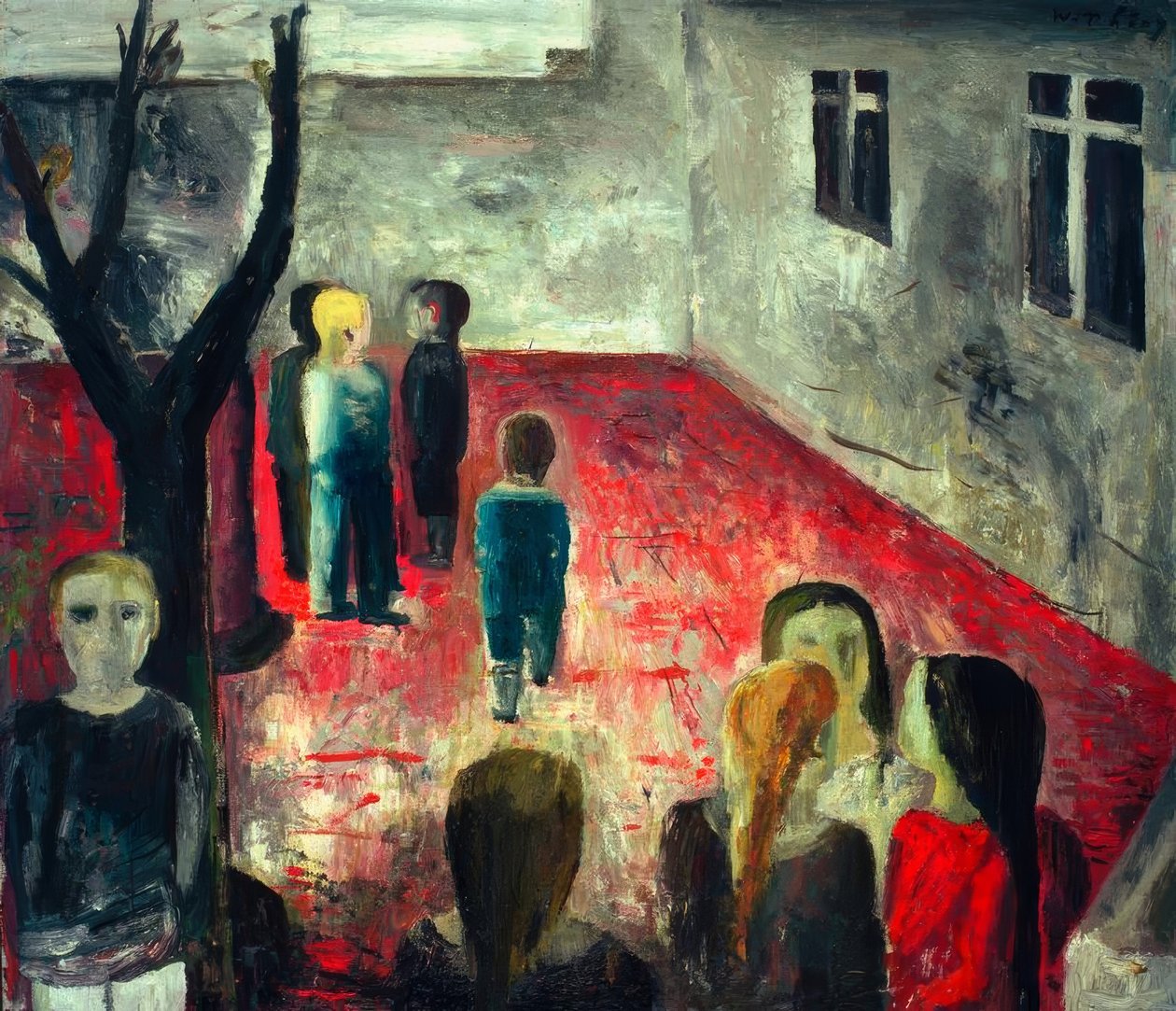 Iskola udvara 1930 előtt alkotó: Wilhelm Thöny