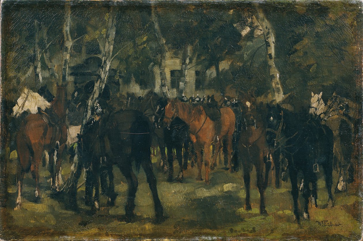 Leszállt Cuirassiers alkotó: Wilhelm Trübner