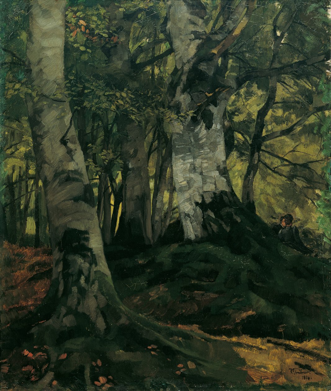Bükkerdő szerelmesekkel alkotó: Wilhelm Trübner