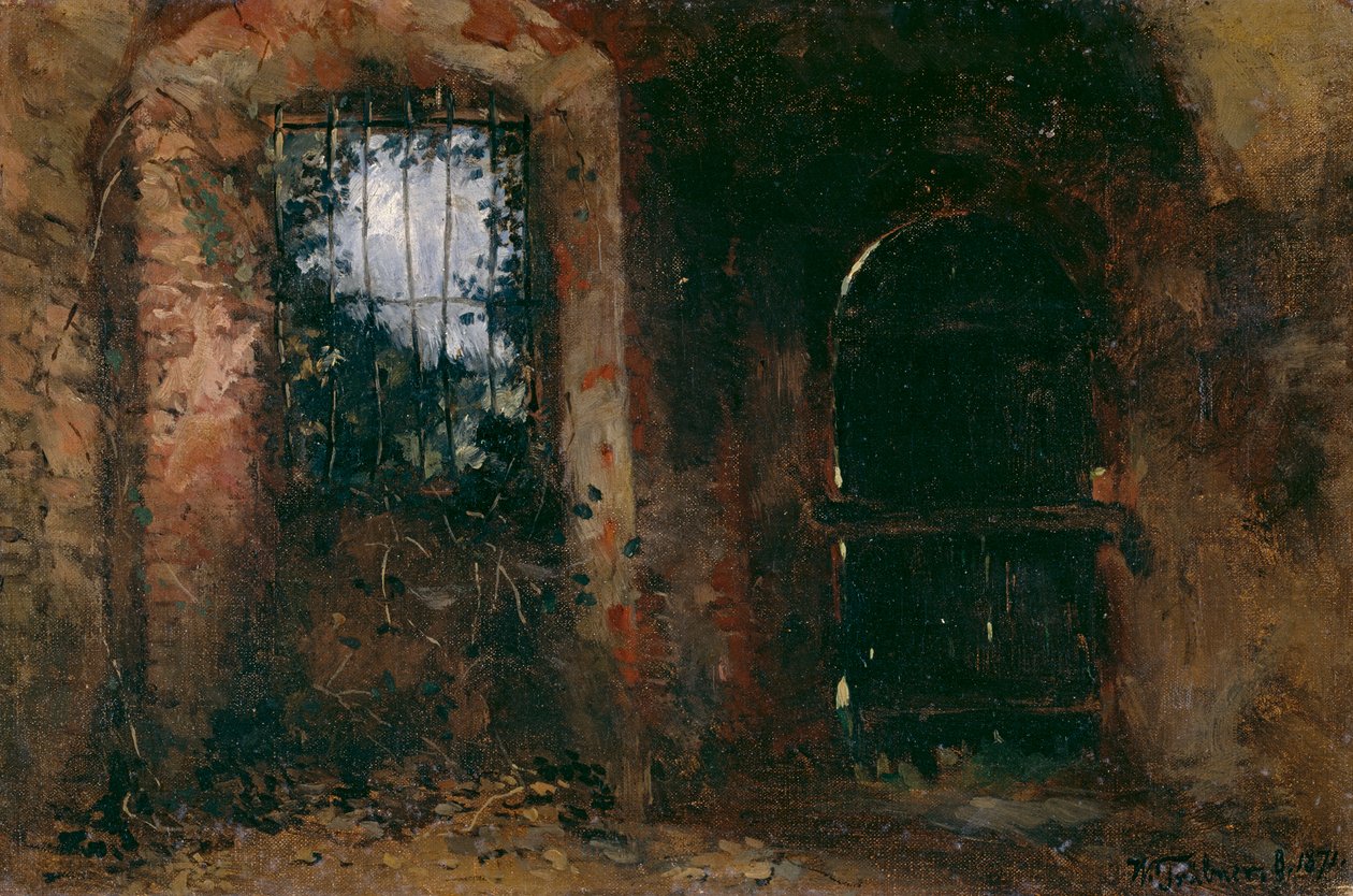 Pinceablak a heidelbergi kastélyban alkotó: Wilhelm Trübner