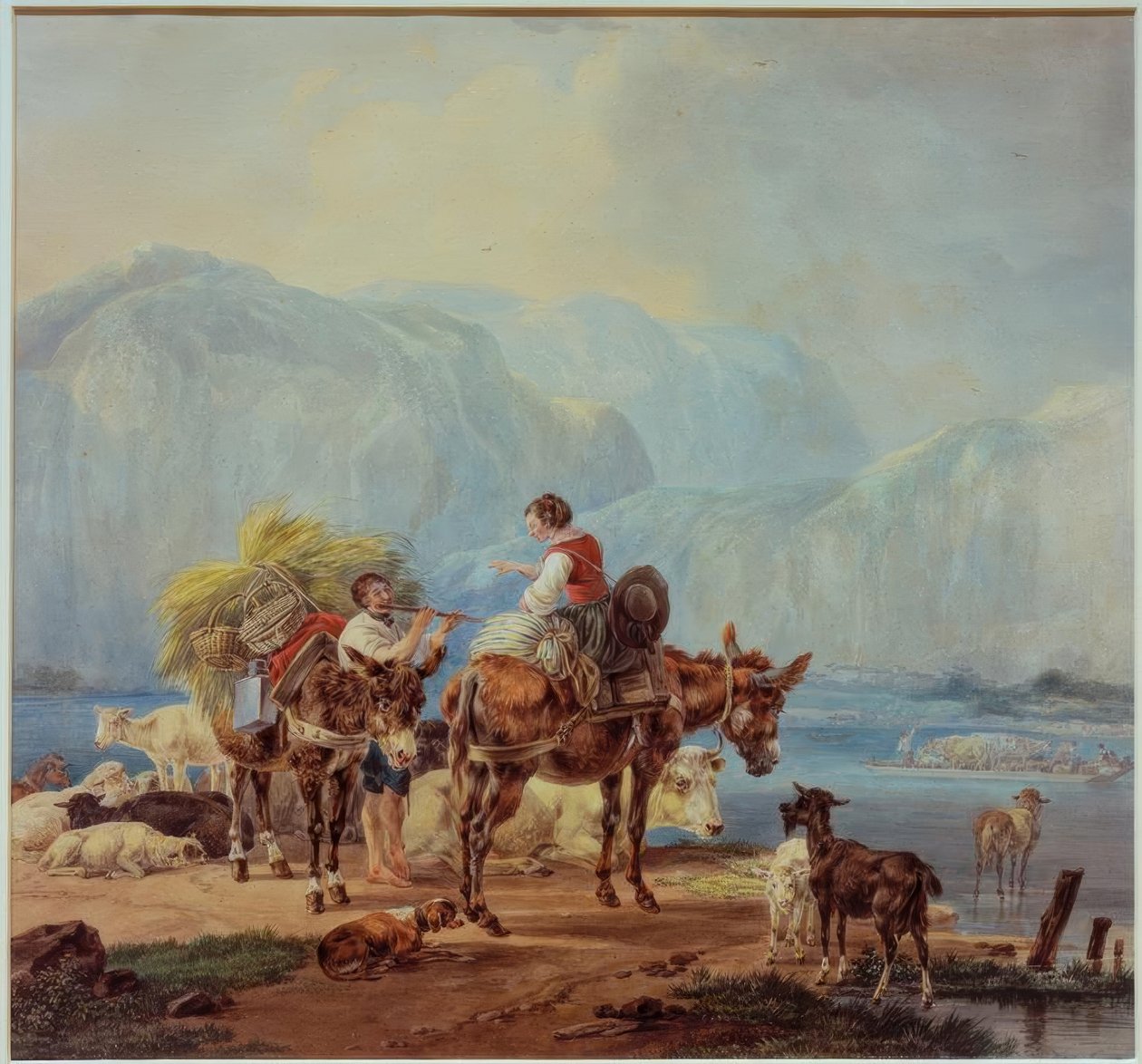 Pásztorok egy hegyi tónál alkotó: Wilhelm von Kobell