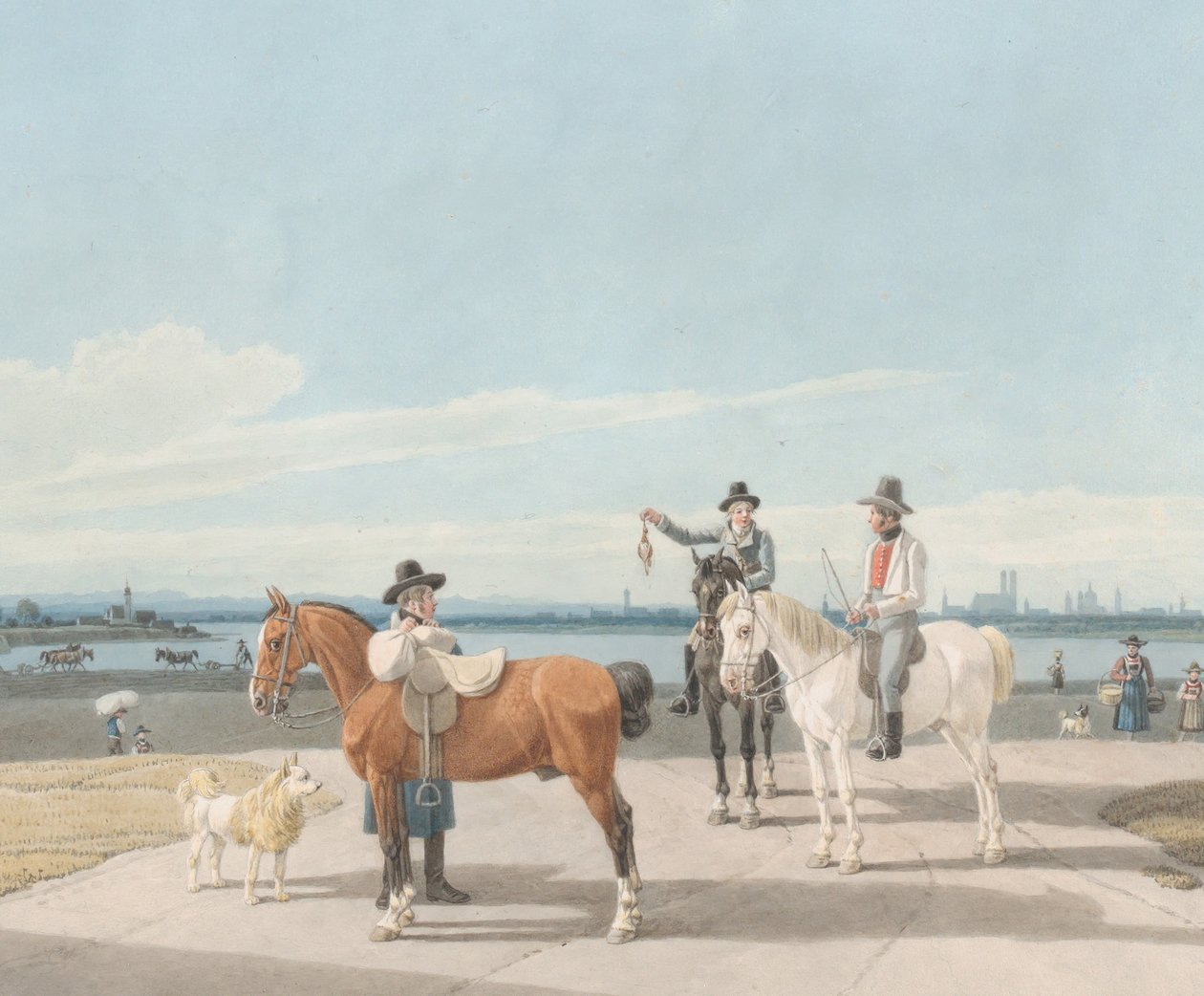 Lovasok München mellett, 1830. alkotó: Wilhelm von Kobell
