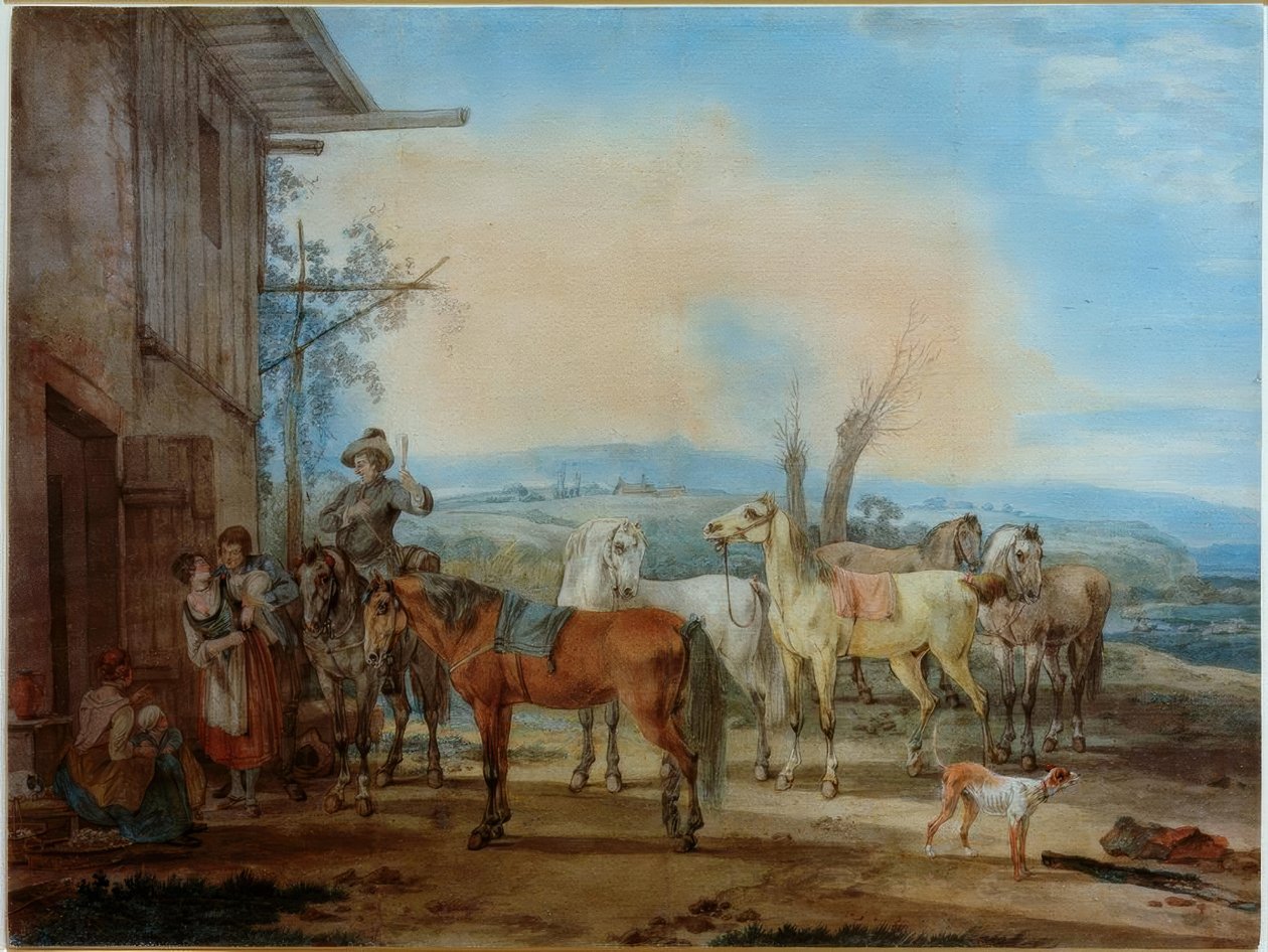 Lovas egy kocsma előtt alkotó: Wilhelm von Kobell