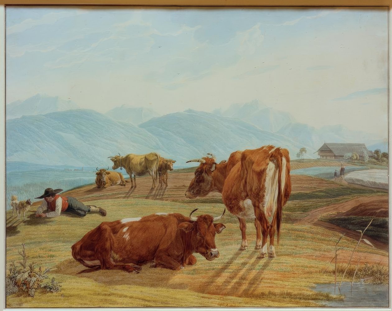 Legelő tehenek egy magas hegyi táj előtt alkotó: Wilhelm von Kobell