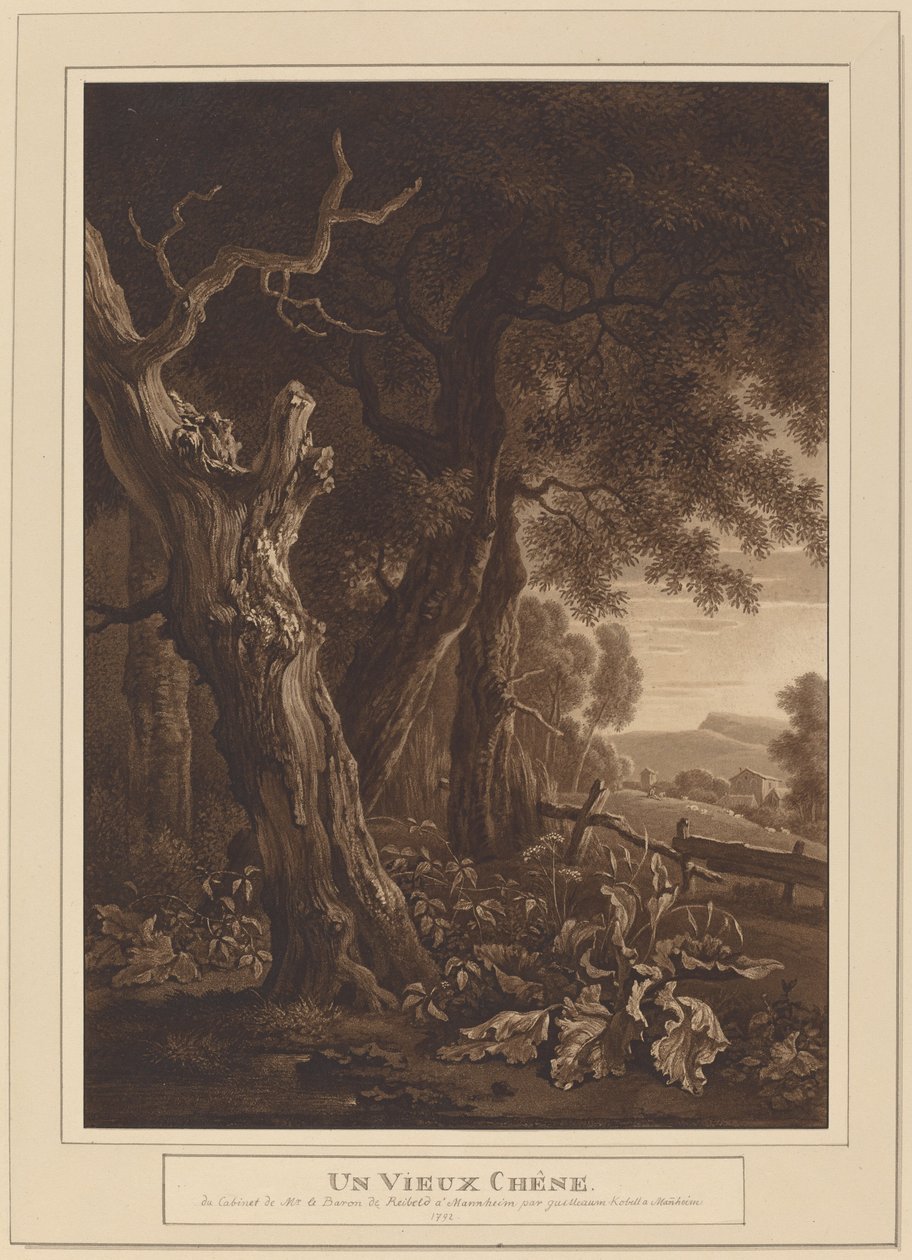 Ősi tölgyek a tájon alkotó: Wilhelm von Kobell, after Jan Wijnants
