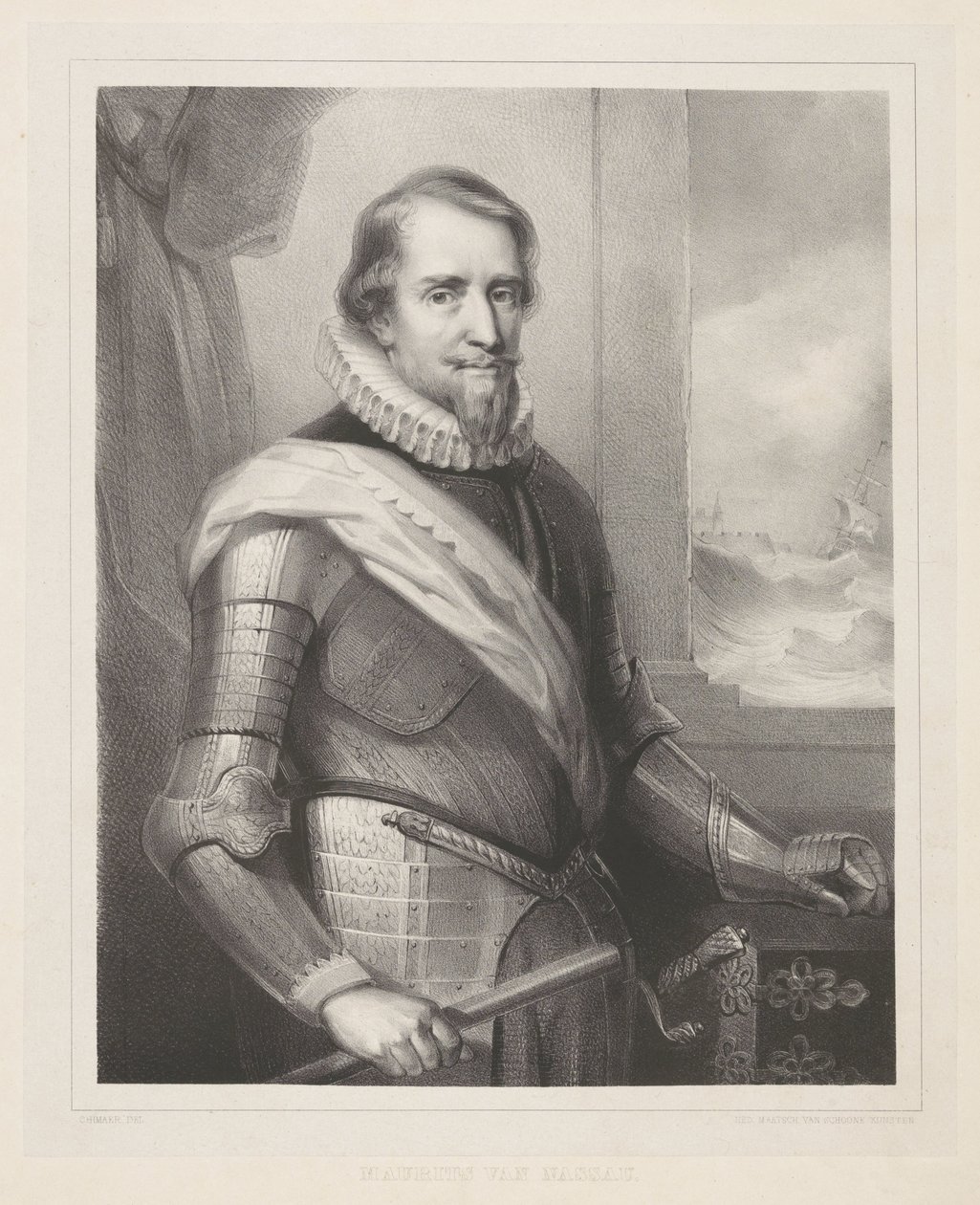 Maurits, Orange hercegének portréja alkotó: Wilhelmus Cornelis Chimaer van Oudendorp