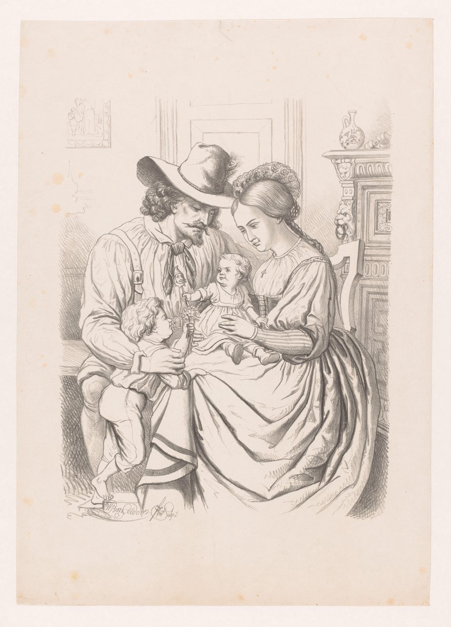 Kisgyermekes család Az emberi élet harmadik korszaka W. P. van Geldorp művészeti albuma (sorozat címe) alkotó: Wilhelmus Petrus van Geldorp