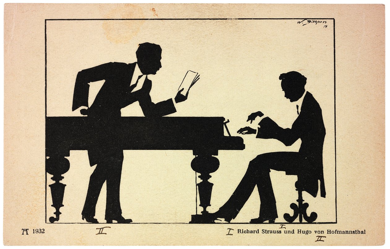 Hugo von Hofmannsthal 1874-1929 és Richard Strauss 1864-1949, 1914. alkotó: Wilhem Bithorn