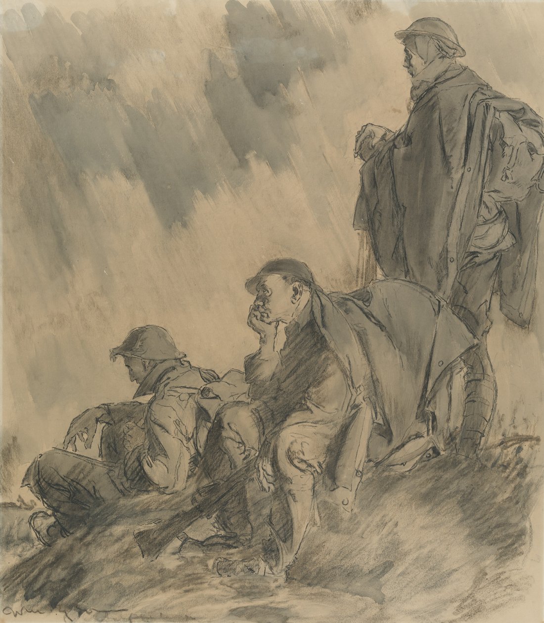 Örök várakozás, 1917 (szén, ceruza és mosás papíron) alkotó: Will Dyson