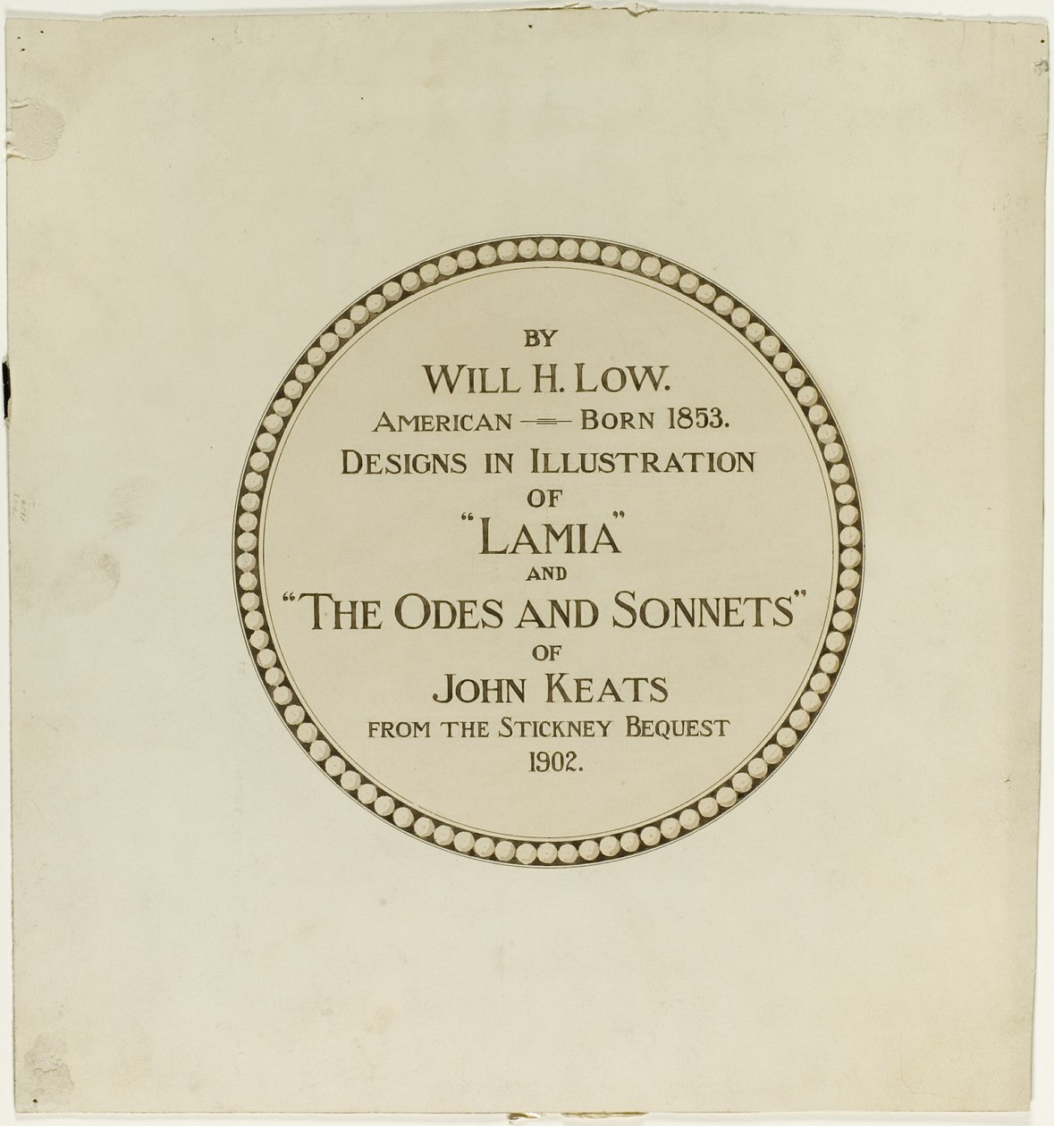 Címlap a "John Keats ódái és szonettjei" című kötethez alkotó: Will Hicock Low