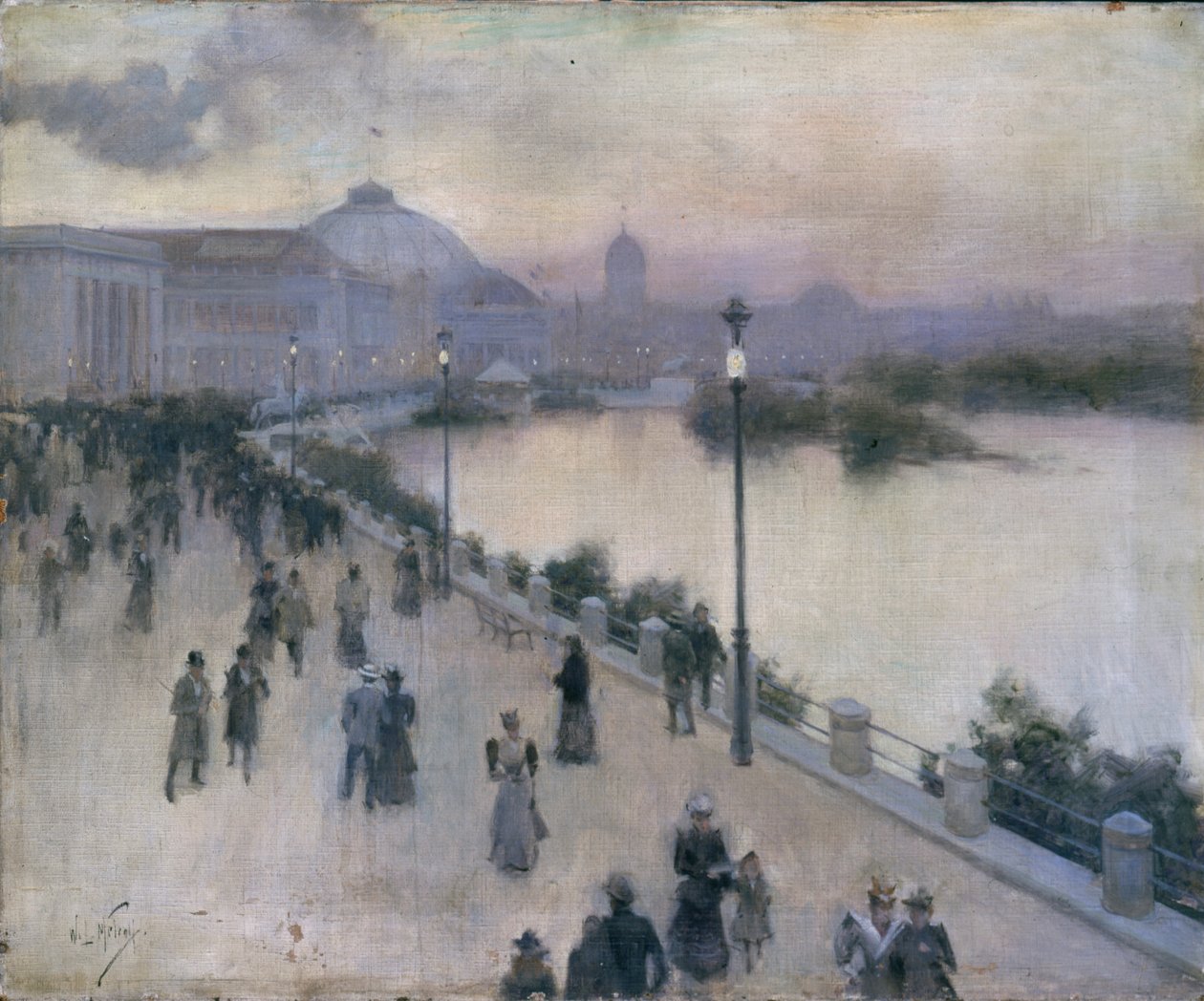 Sunset Hour on the West Lagoon, Worlds Columbian Exposition, 1893 körül alkotó: Willard Leroy Metcalf
